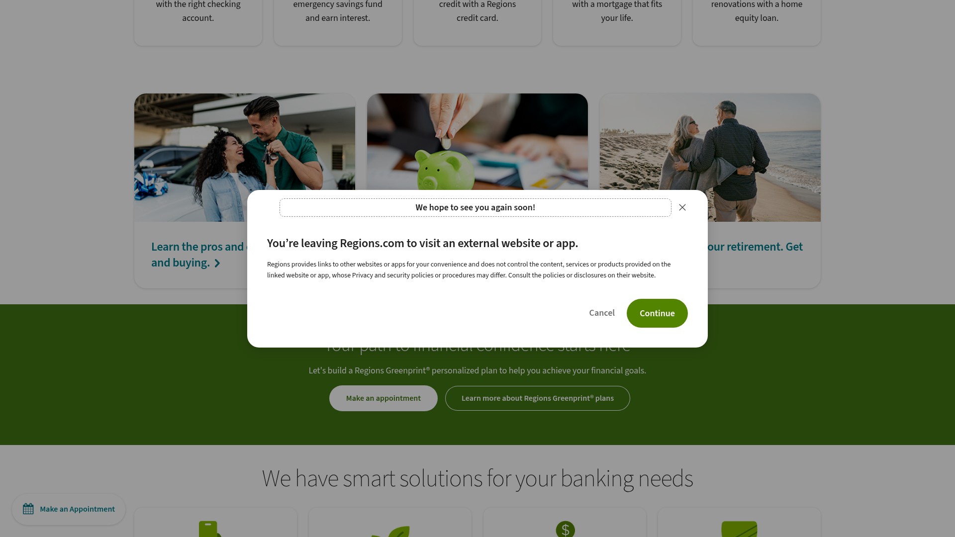 Screenshot of regions.com