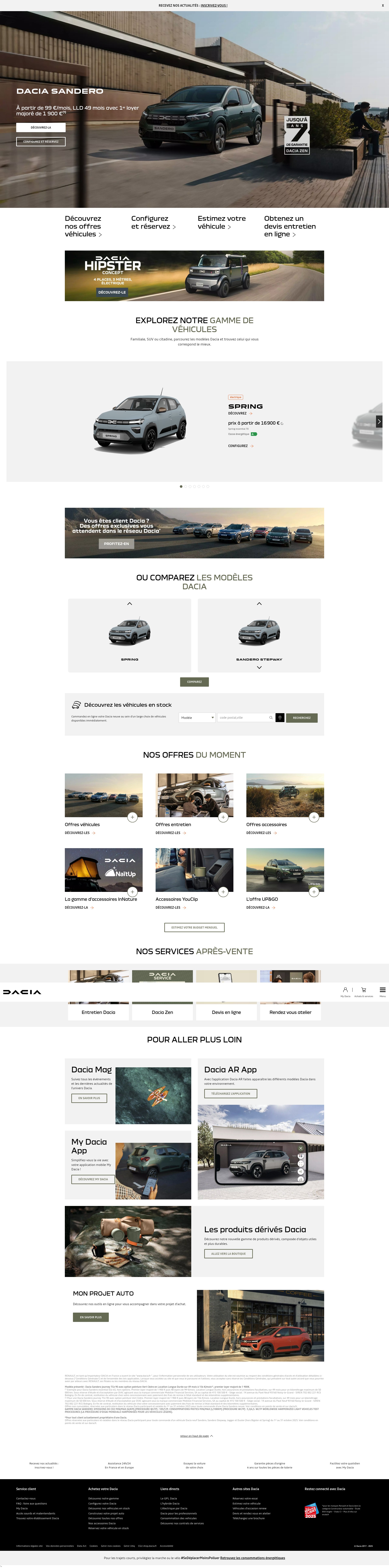 Screenshot of regions.dacia.fr