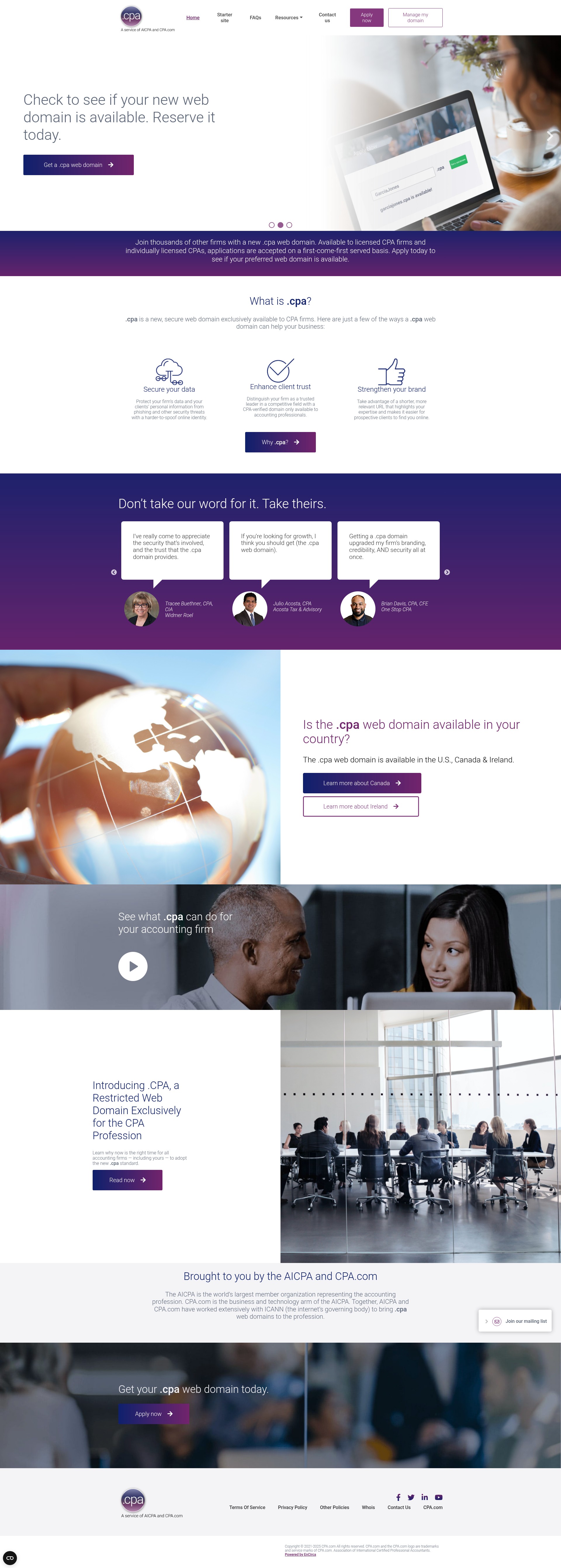 Screenshot of register.domains.cpa