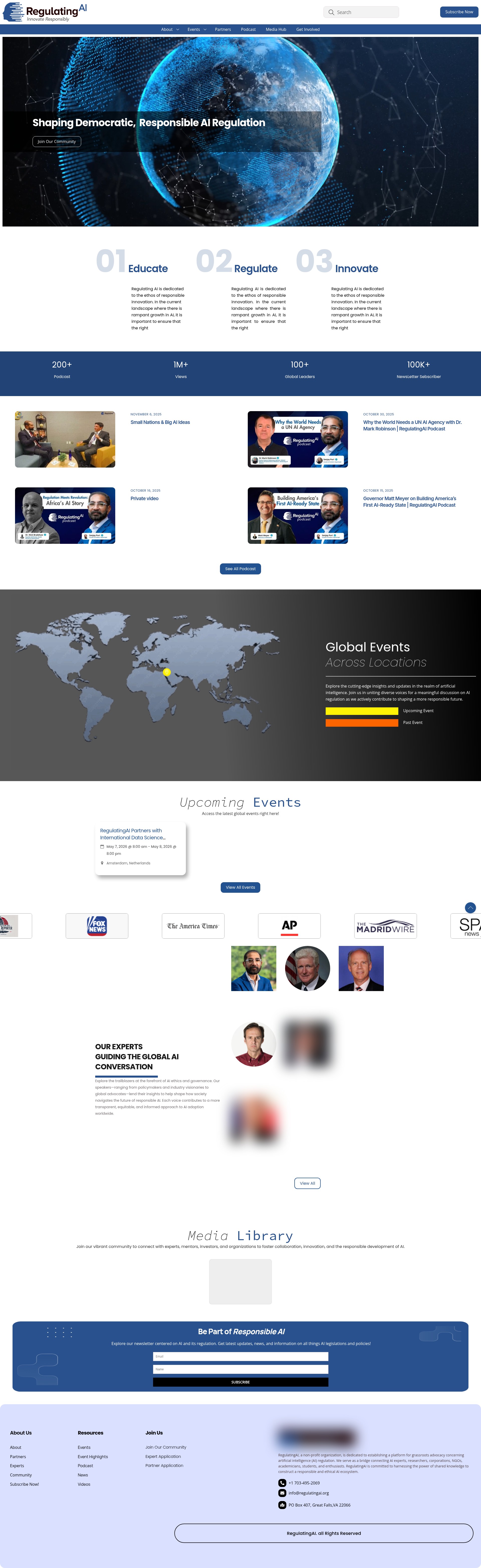 Screenshot of regulatingai.org