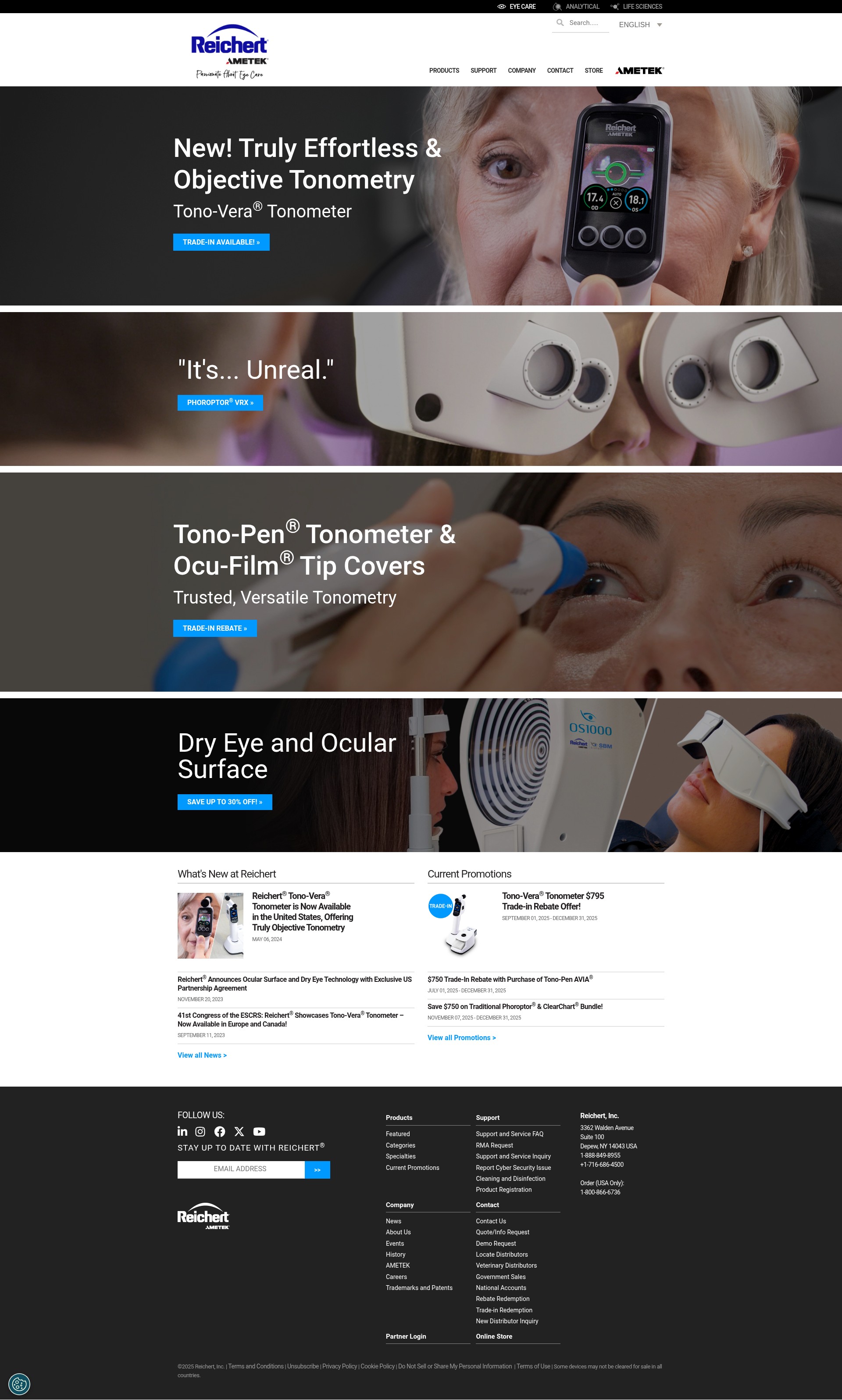 Screenshot of reichert.com
