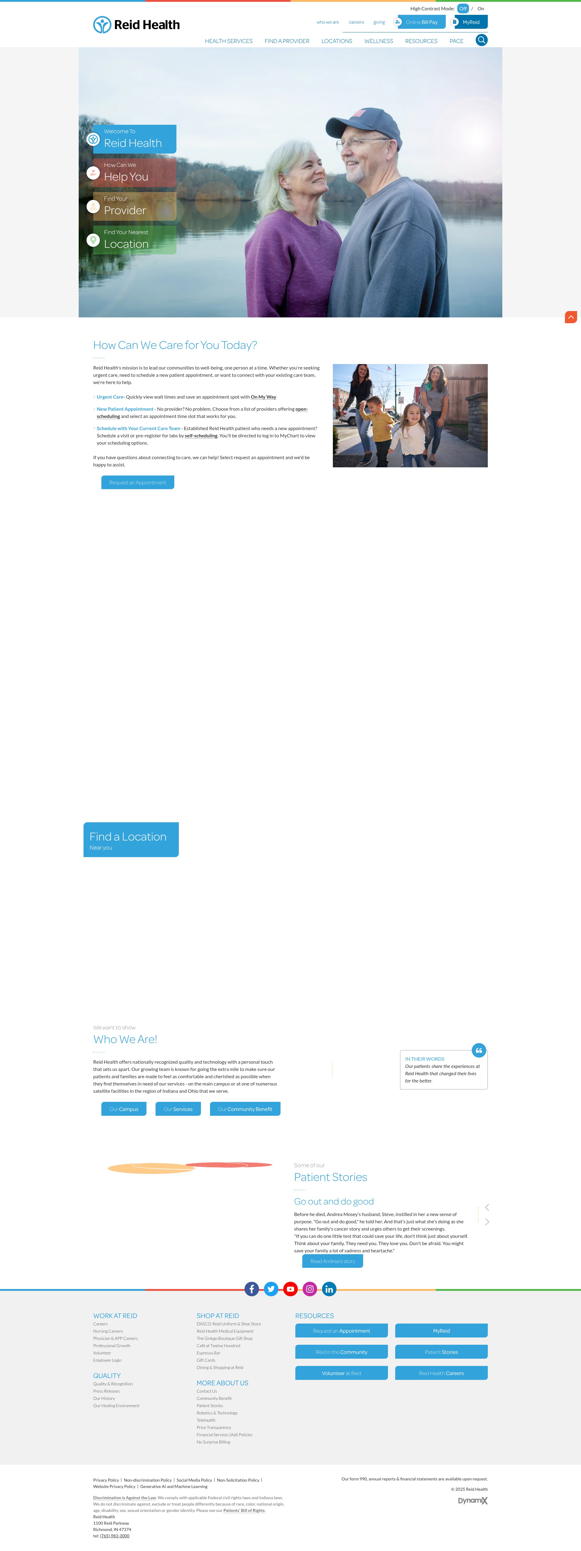 Screenshot of reidhealth.org