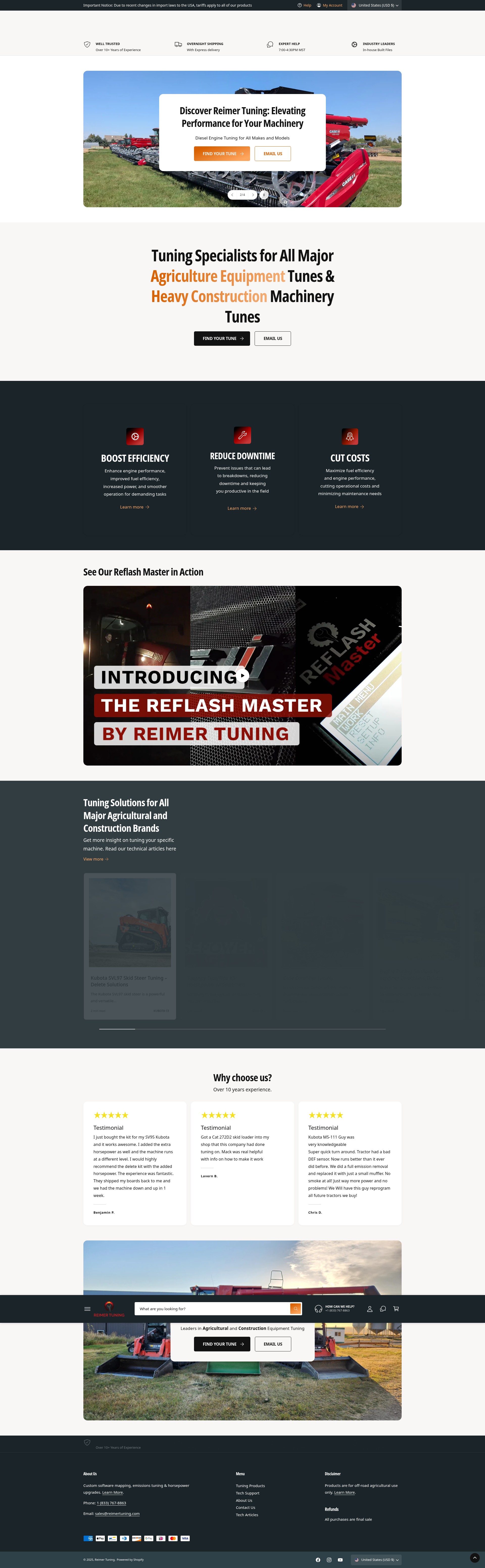 Screenshot of reimertuning.com