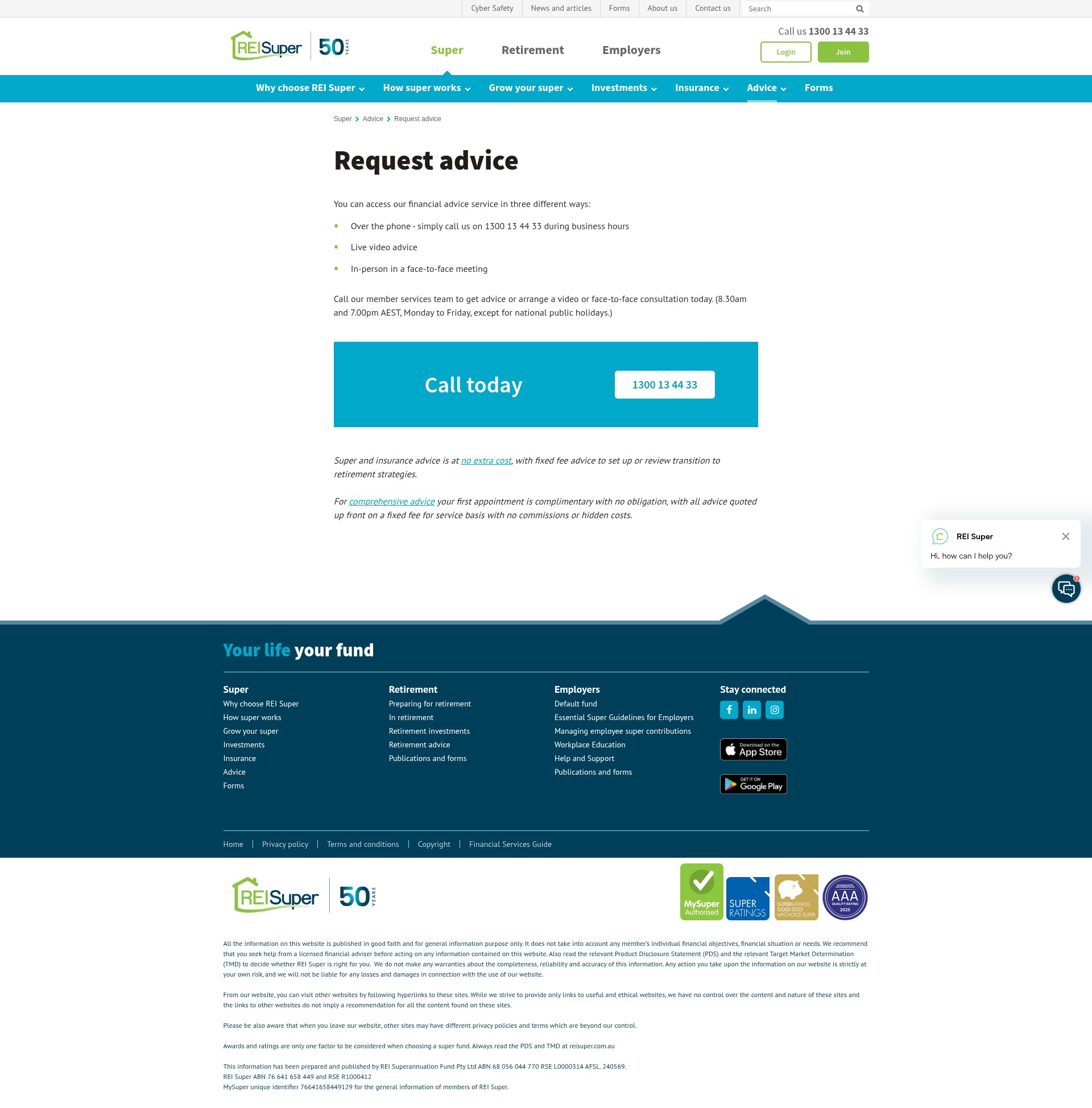 Screenshot of reisuper.com.au