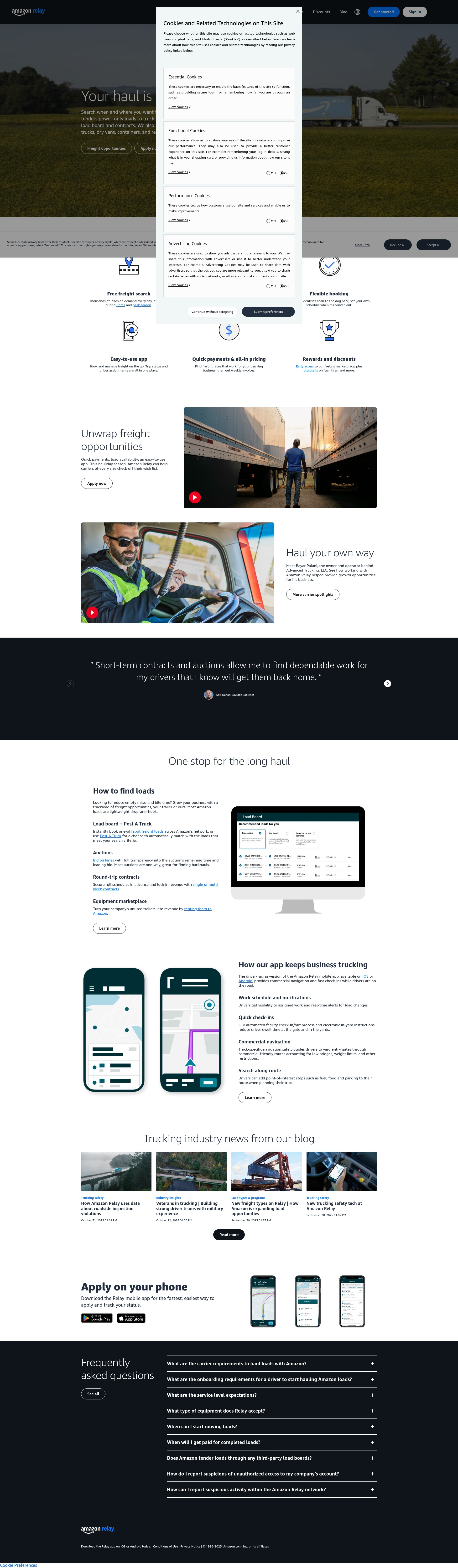 Screenshot of relay.amazon.com