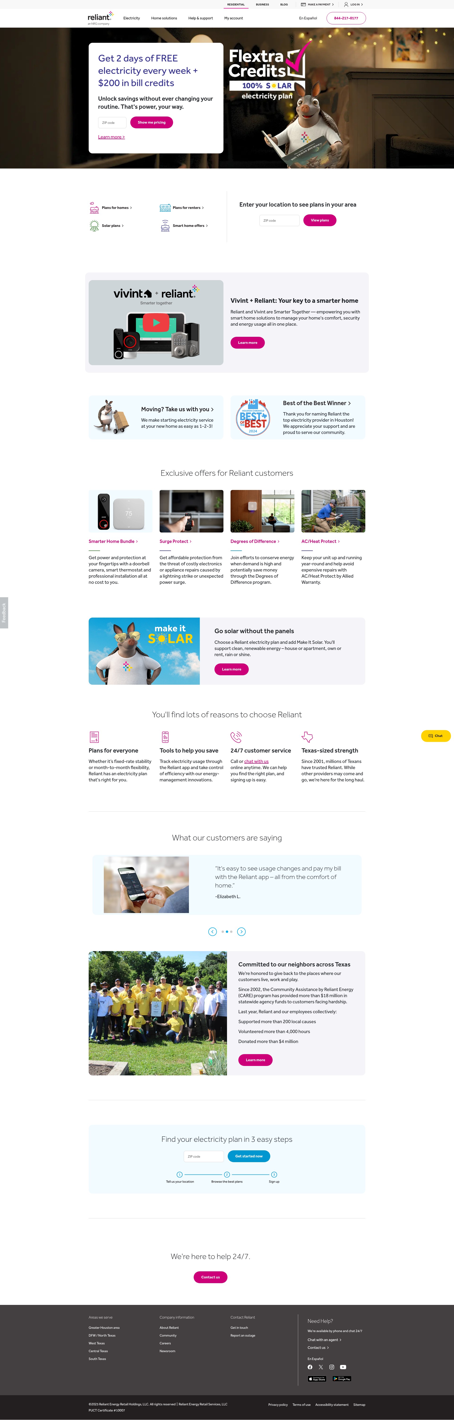 Screenshot of reliant.com
