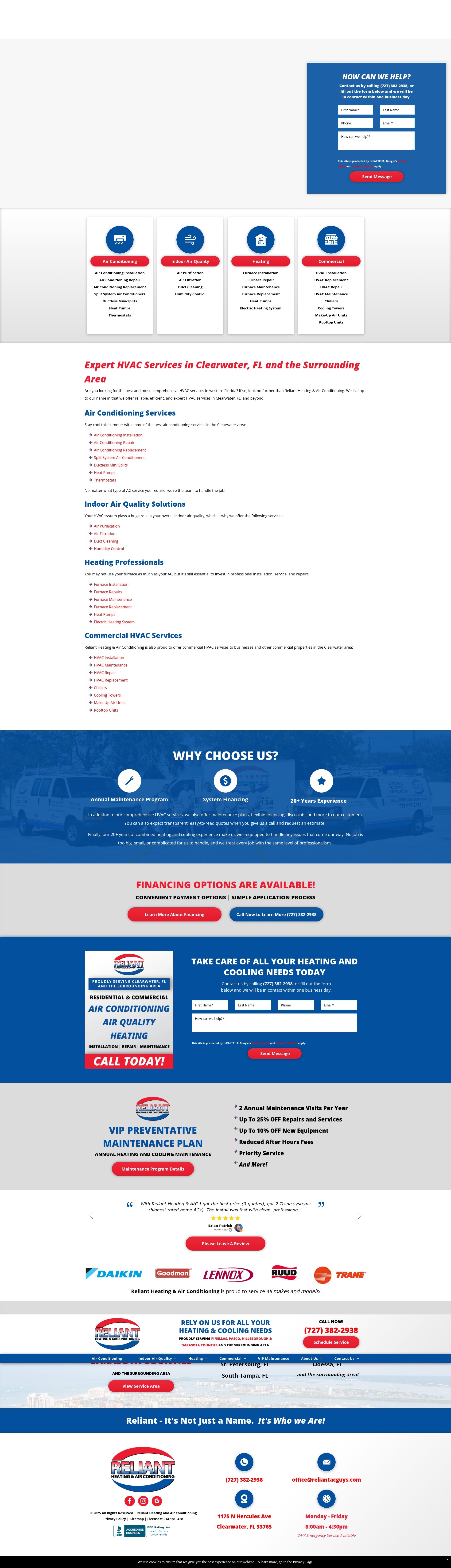 Screenshot of reliantacguys.com