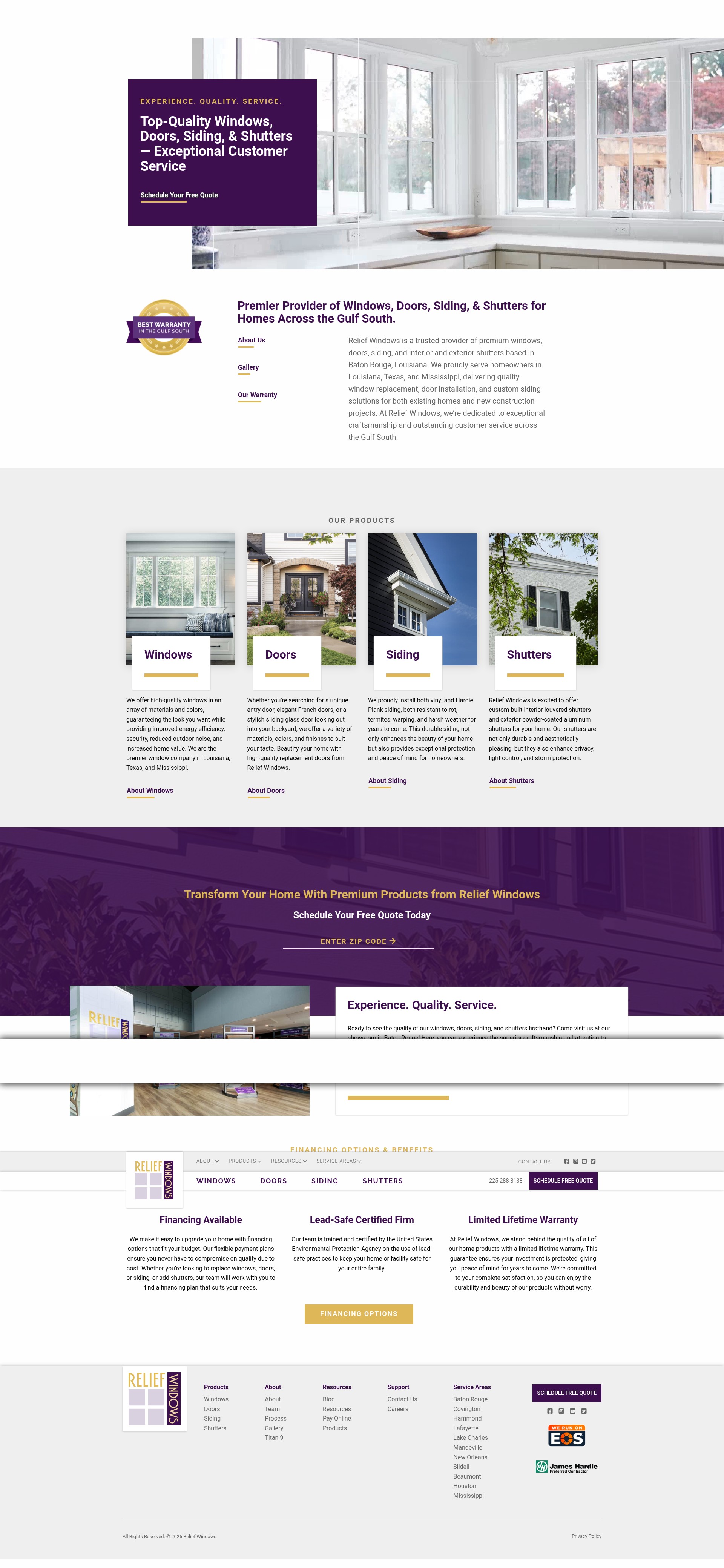Screenshot of reliefwindows.com