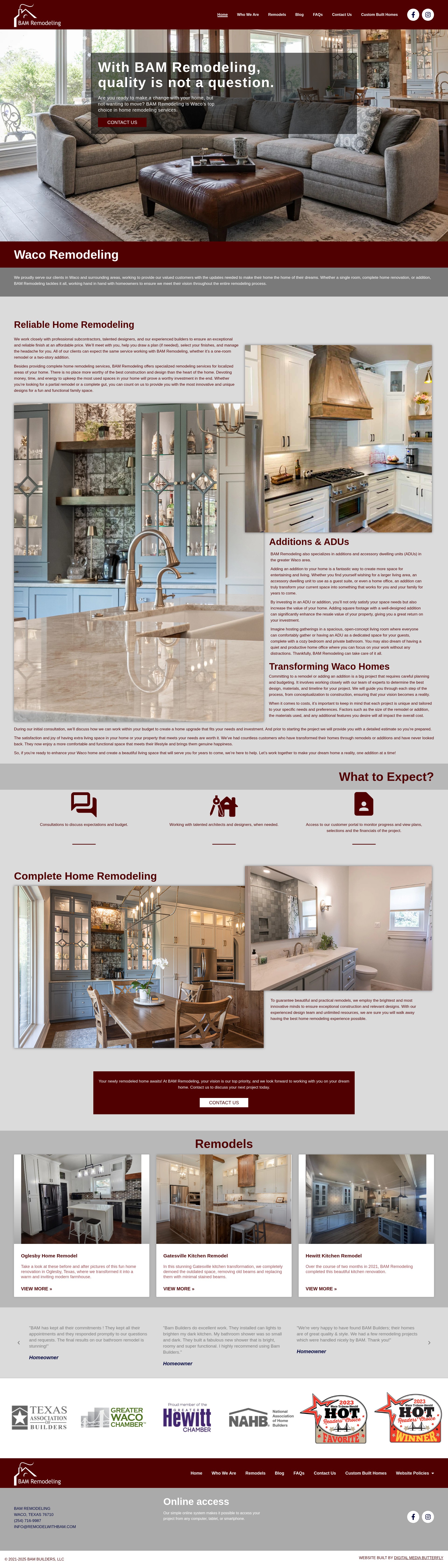 Screenshot of remodelwithbam.com