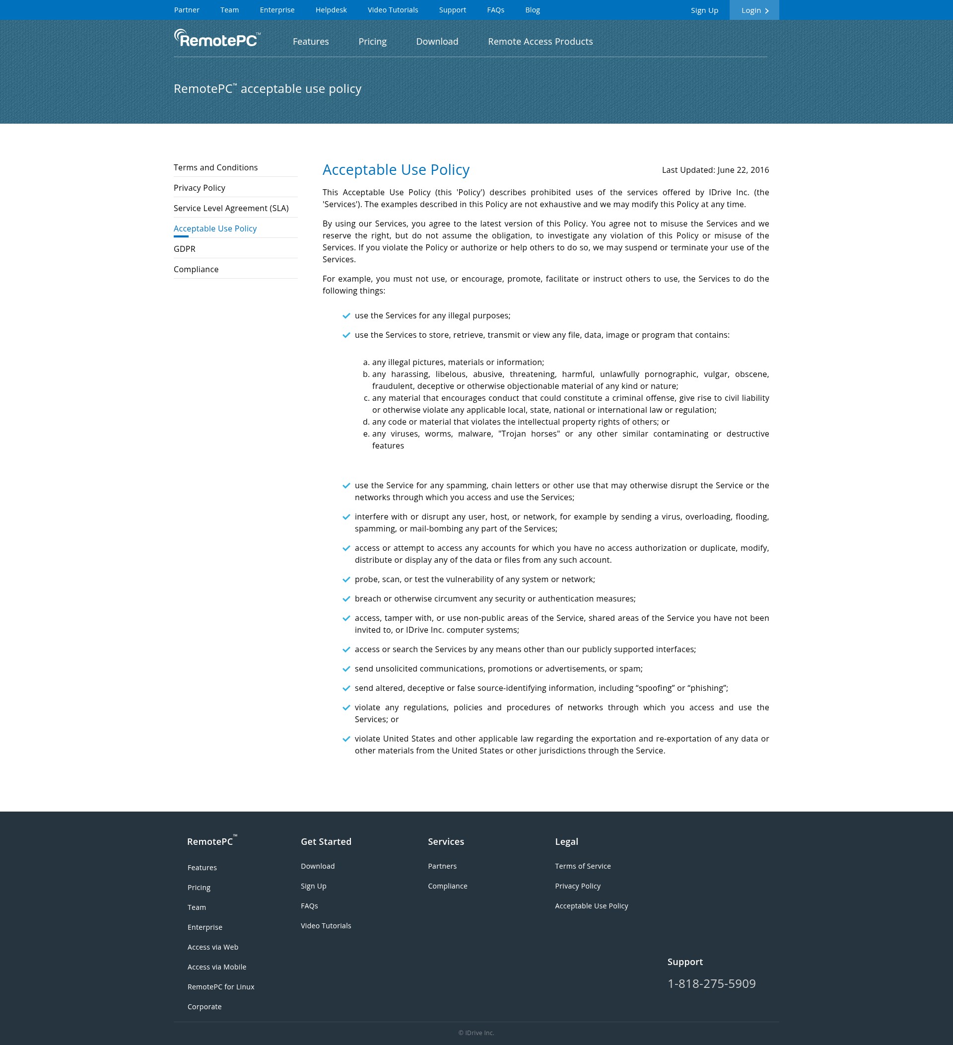 Screenshot of remotepc.com