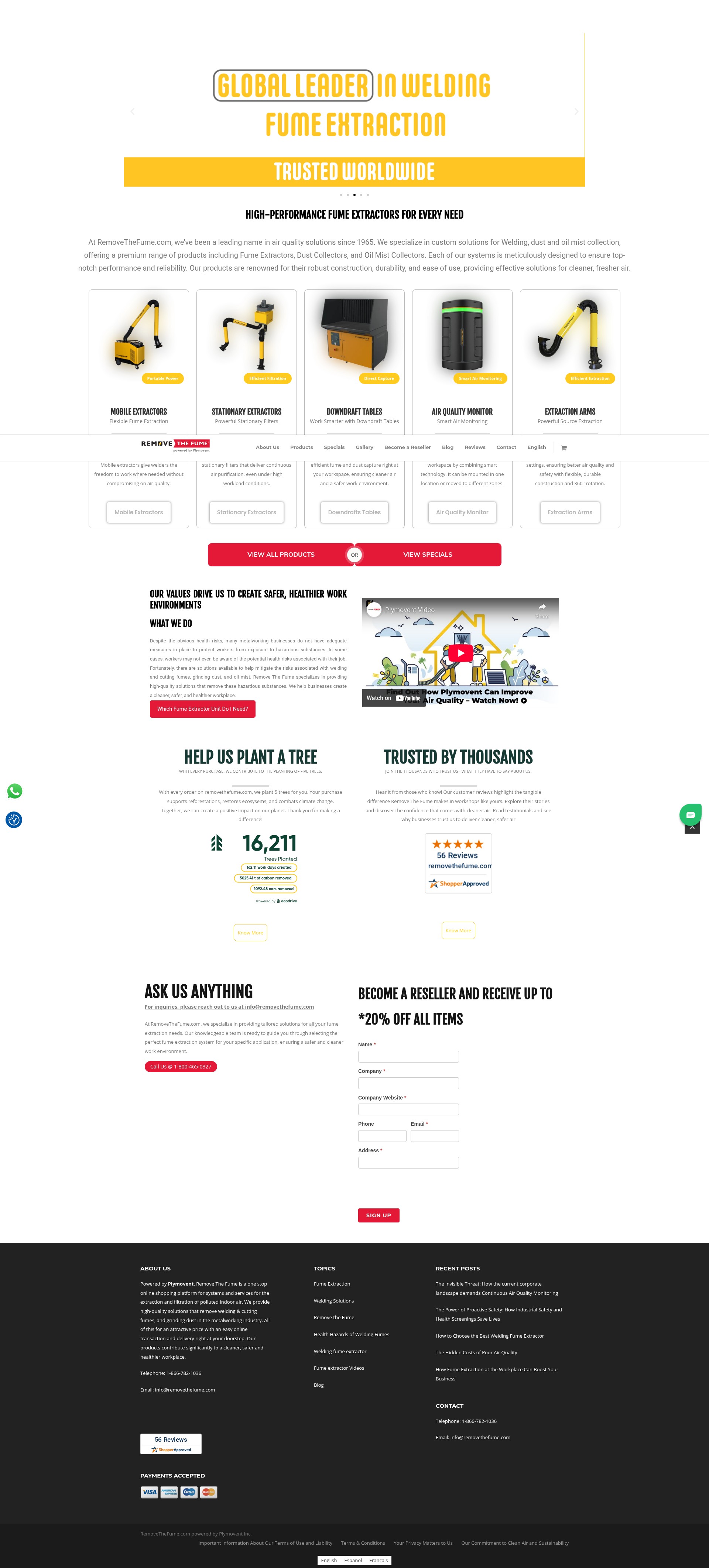Screenshot of removethefume.com