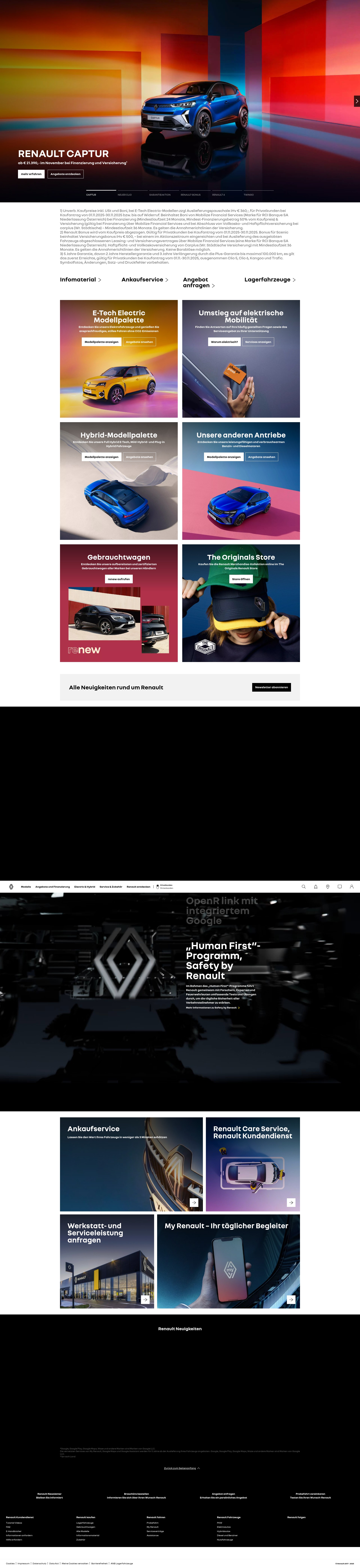 Screenshot of renault.at