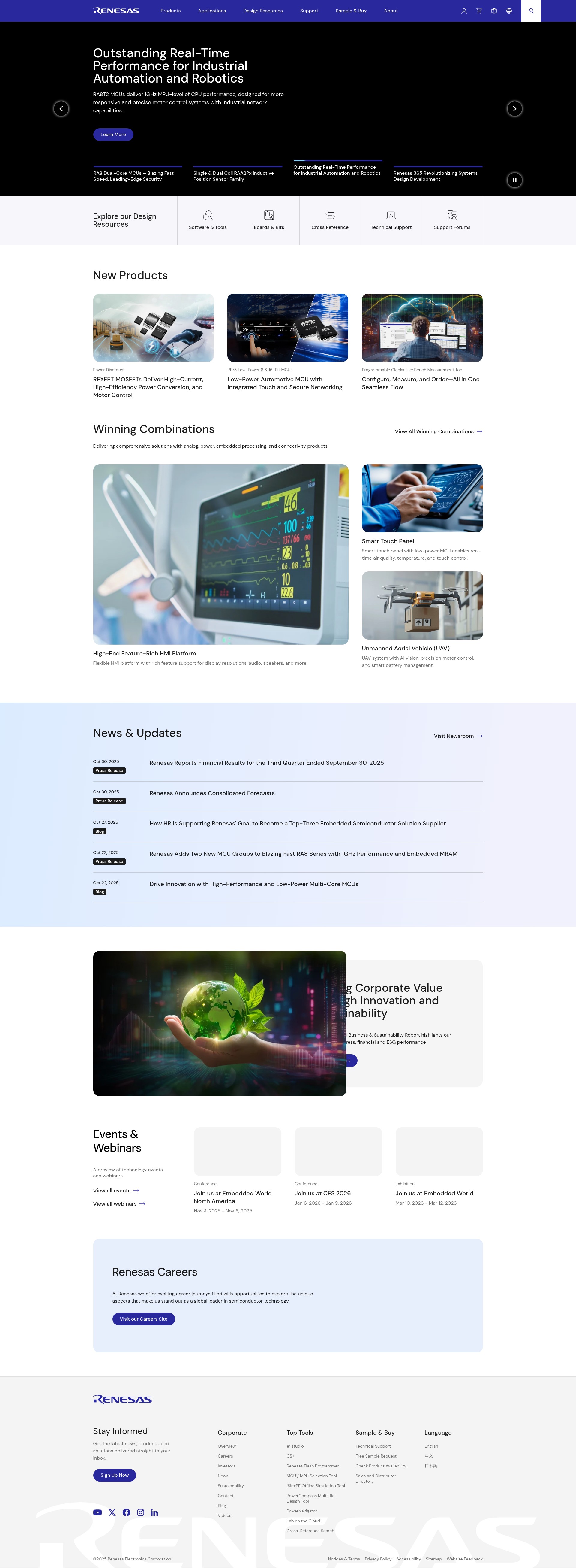 Screenshot of renesas.com