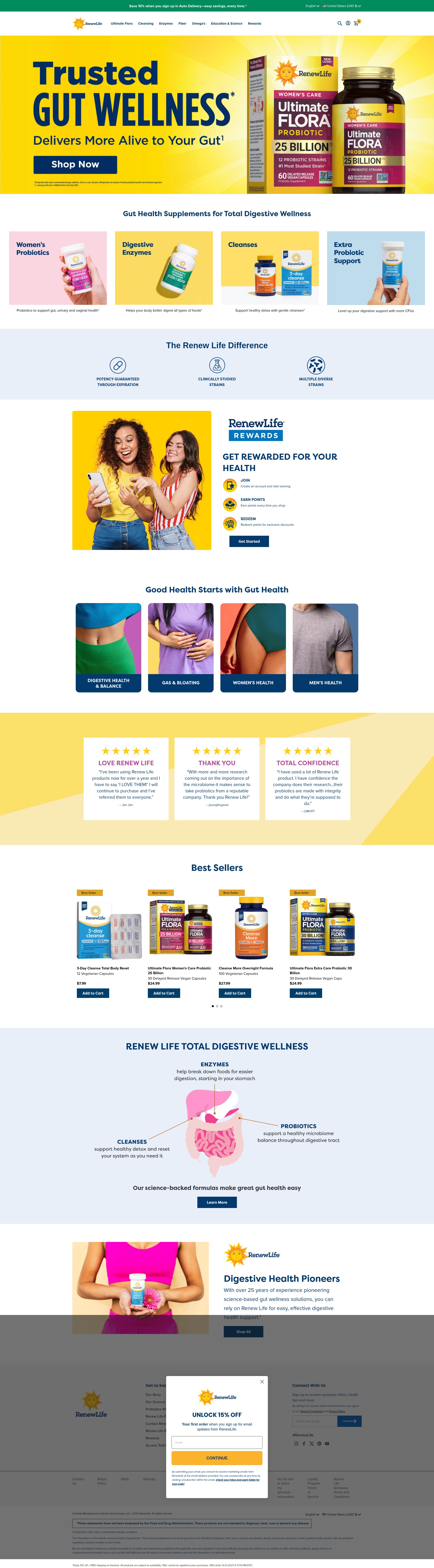 Screenshot of renewlife.com