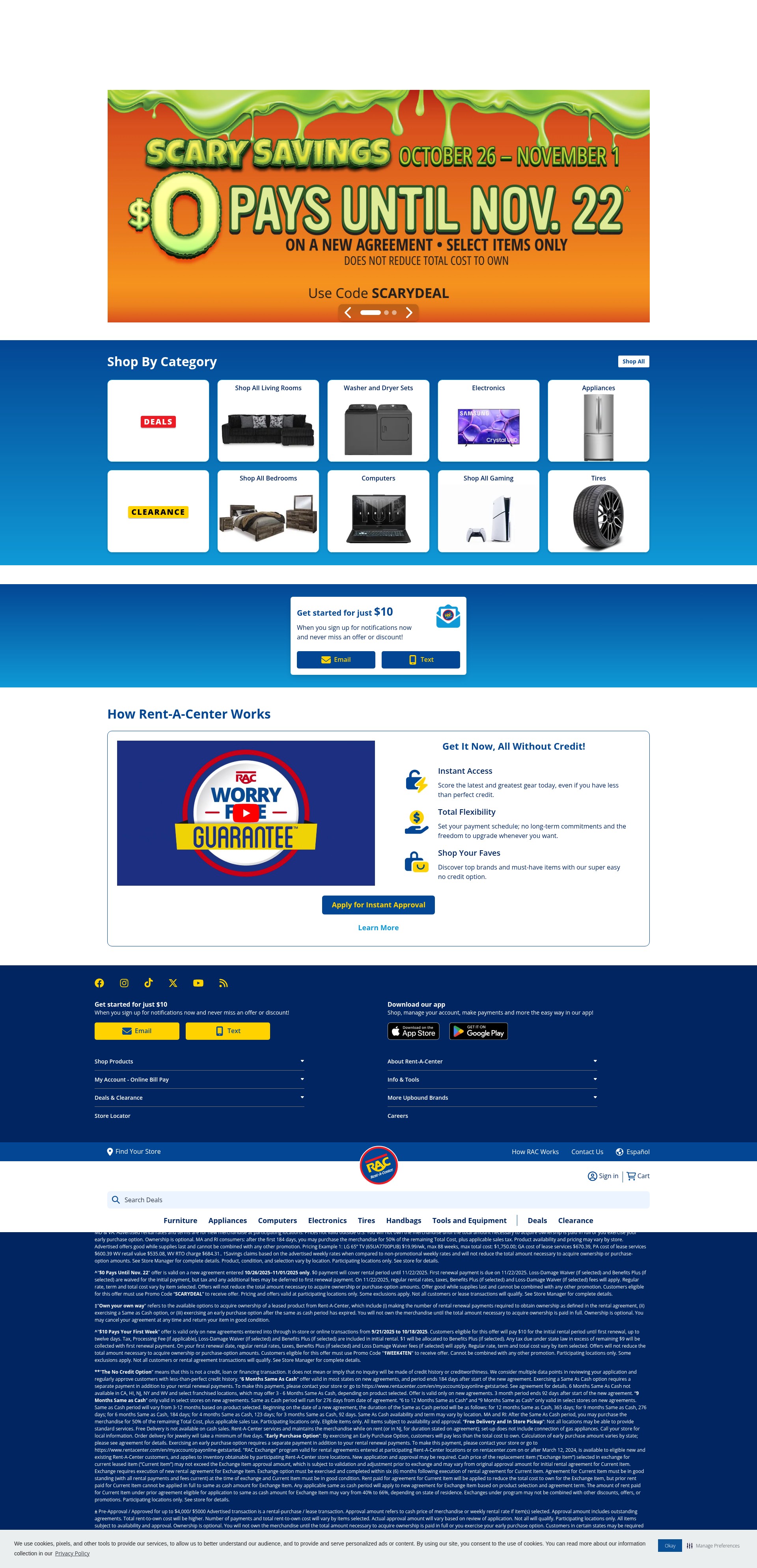 Screenshot of rentacenter.com