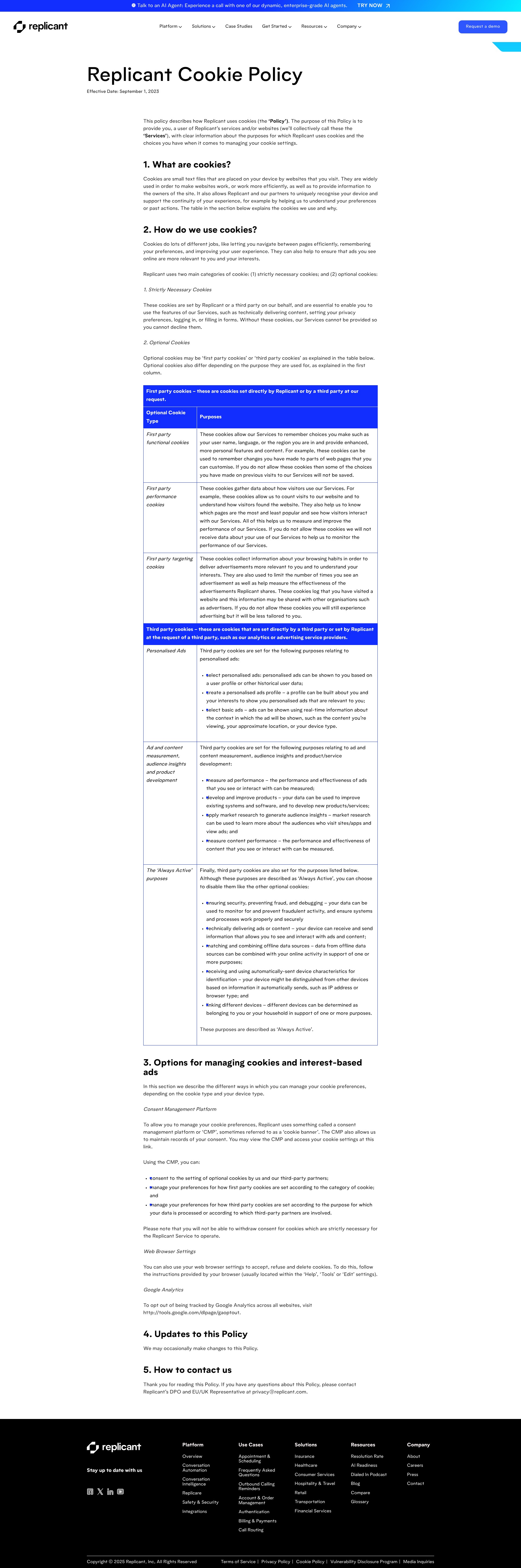 Screenshot of replicant.com