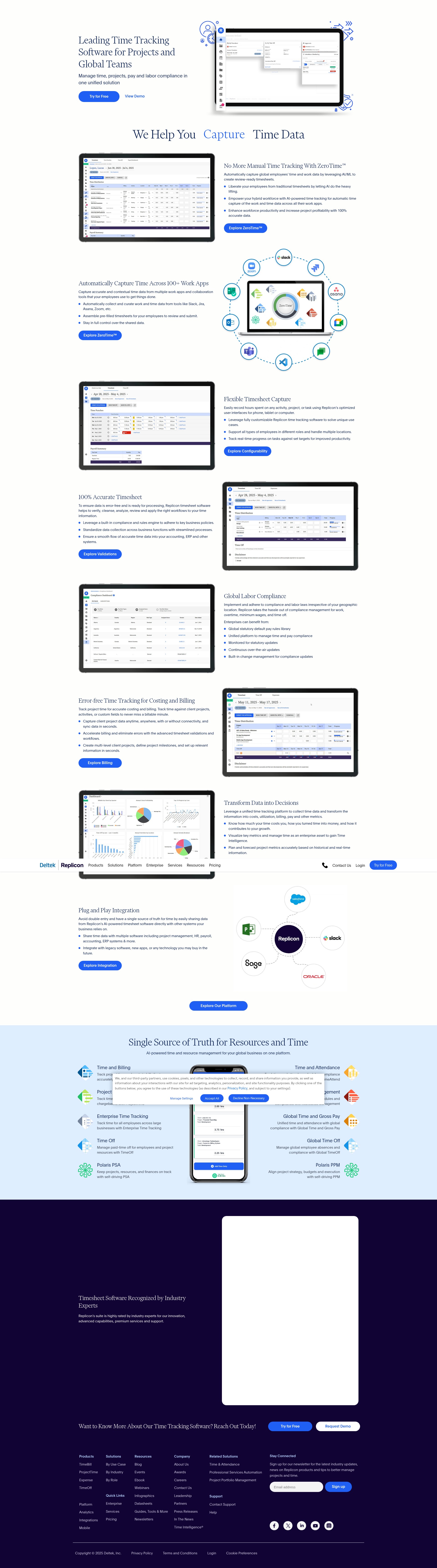 Screenshot of replicon.com