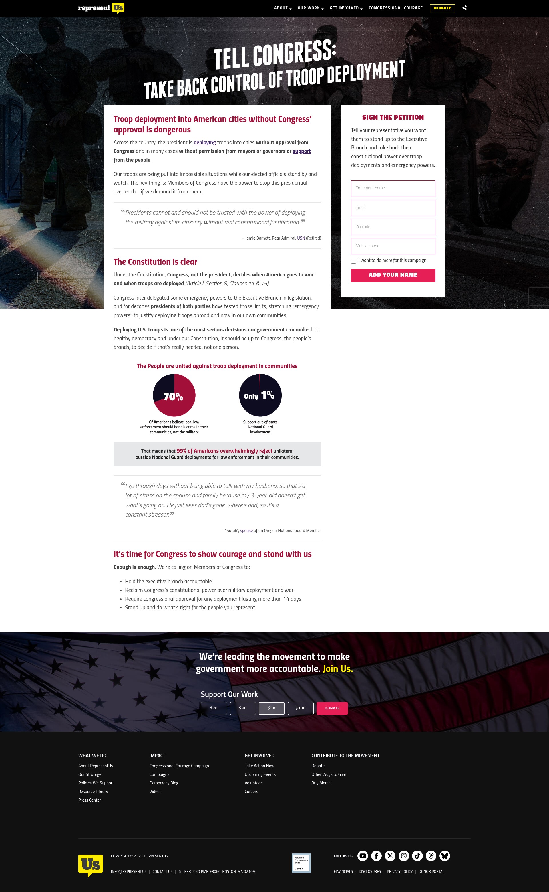 Screenshot of represent.us