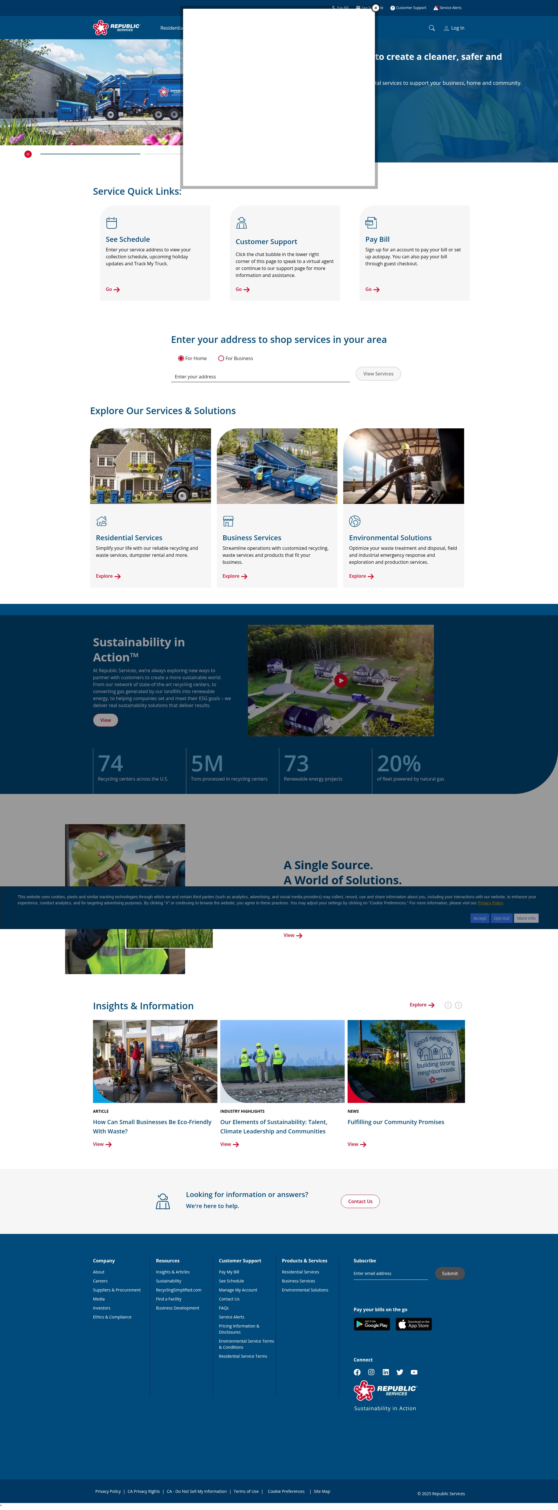 Screenshot of republicservices.com