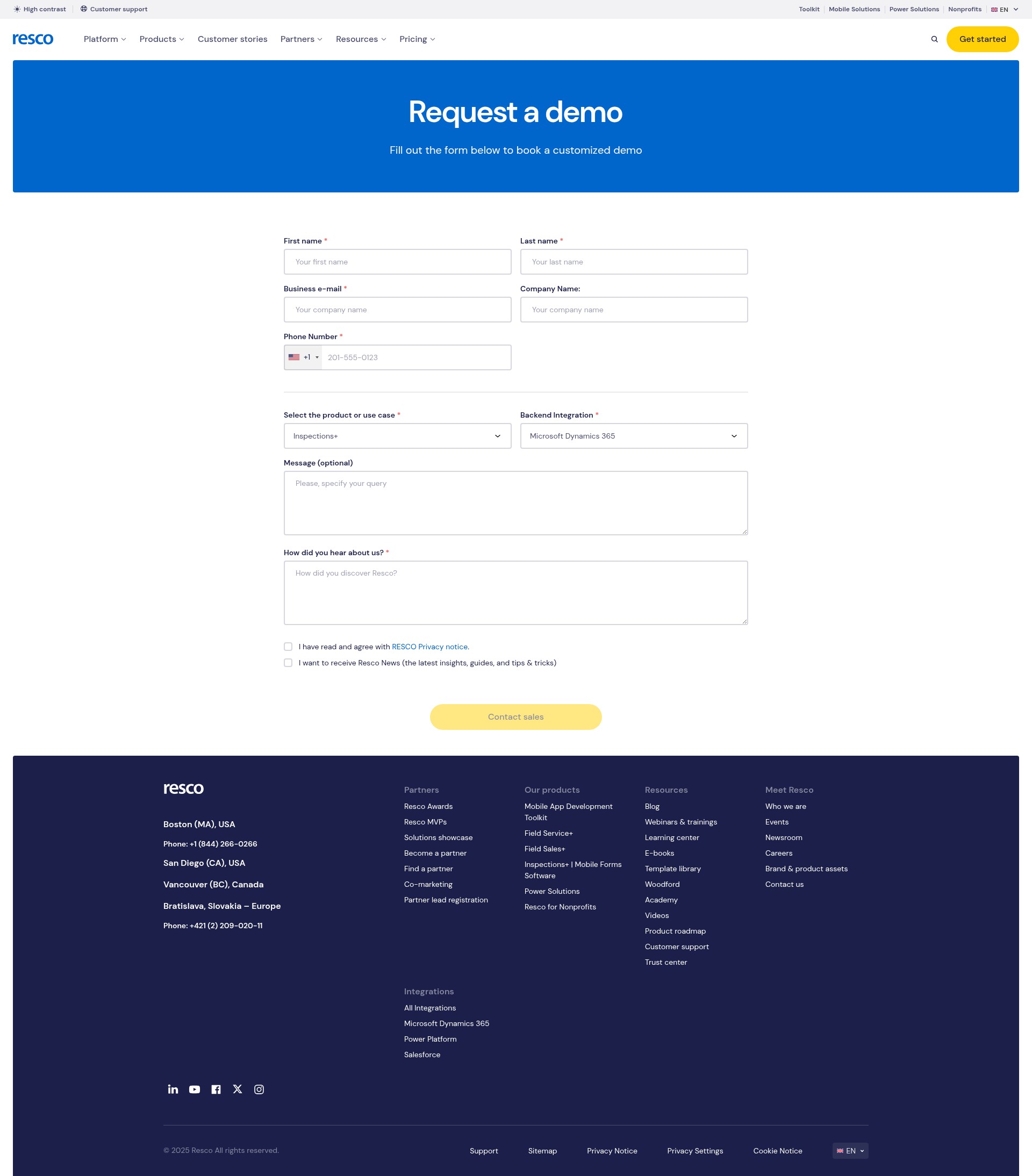 Screenshot of resco.net