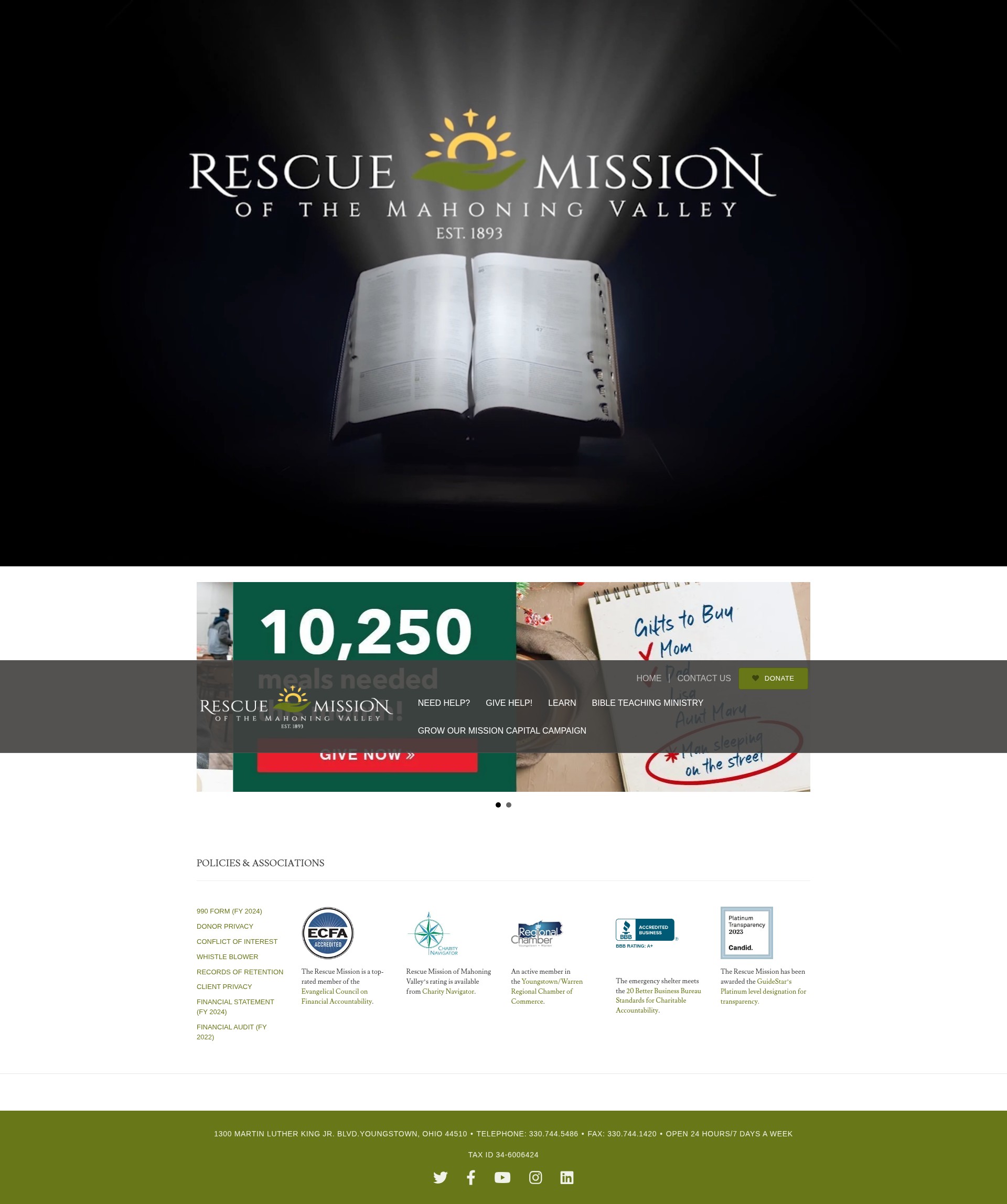 Screenshot of rescuemissionmv.org