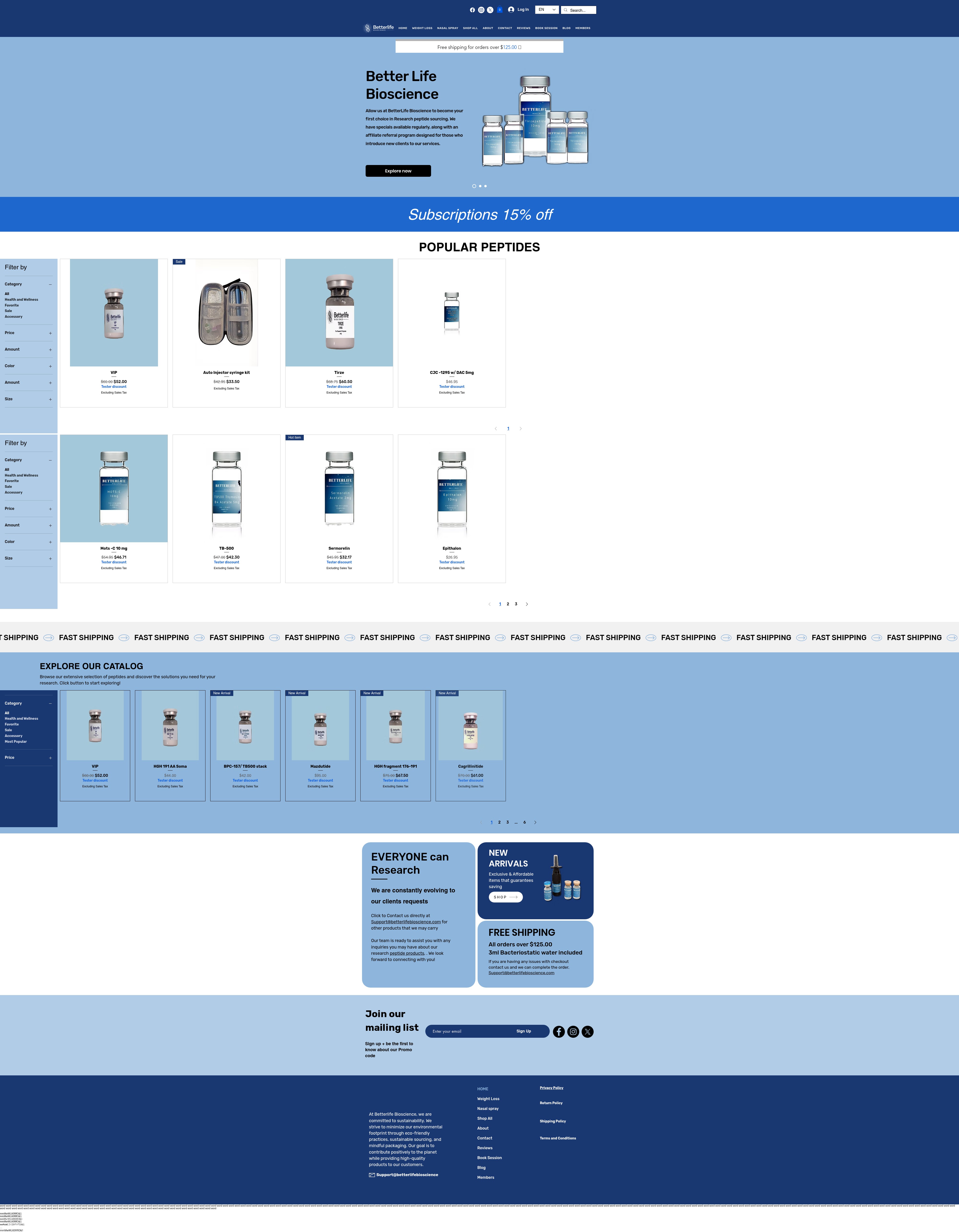 Screenshot of researchpeptide.org