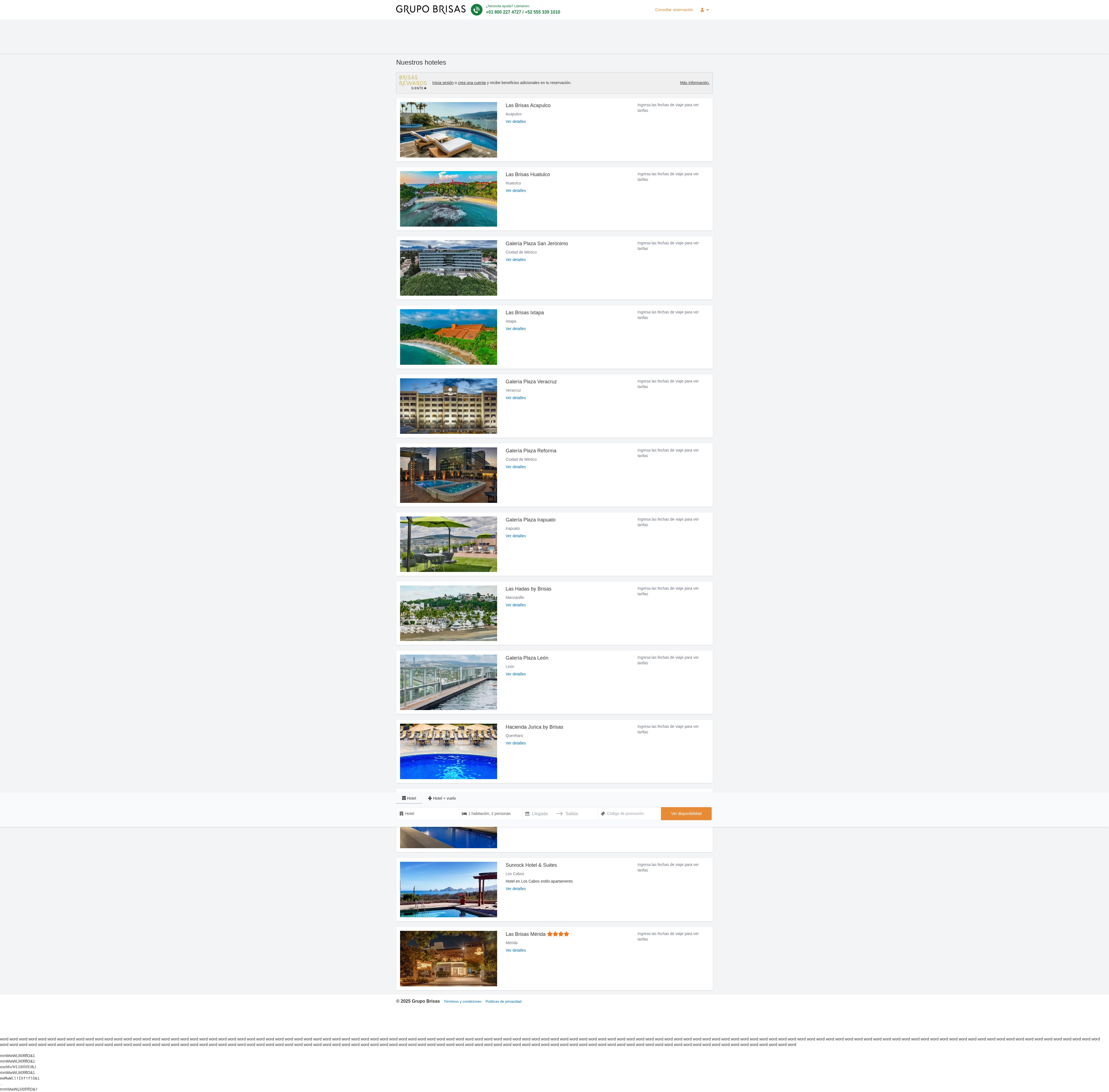 Screenshot of reservas.brisas.com.mx