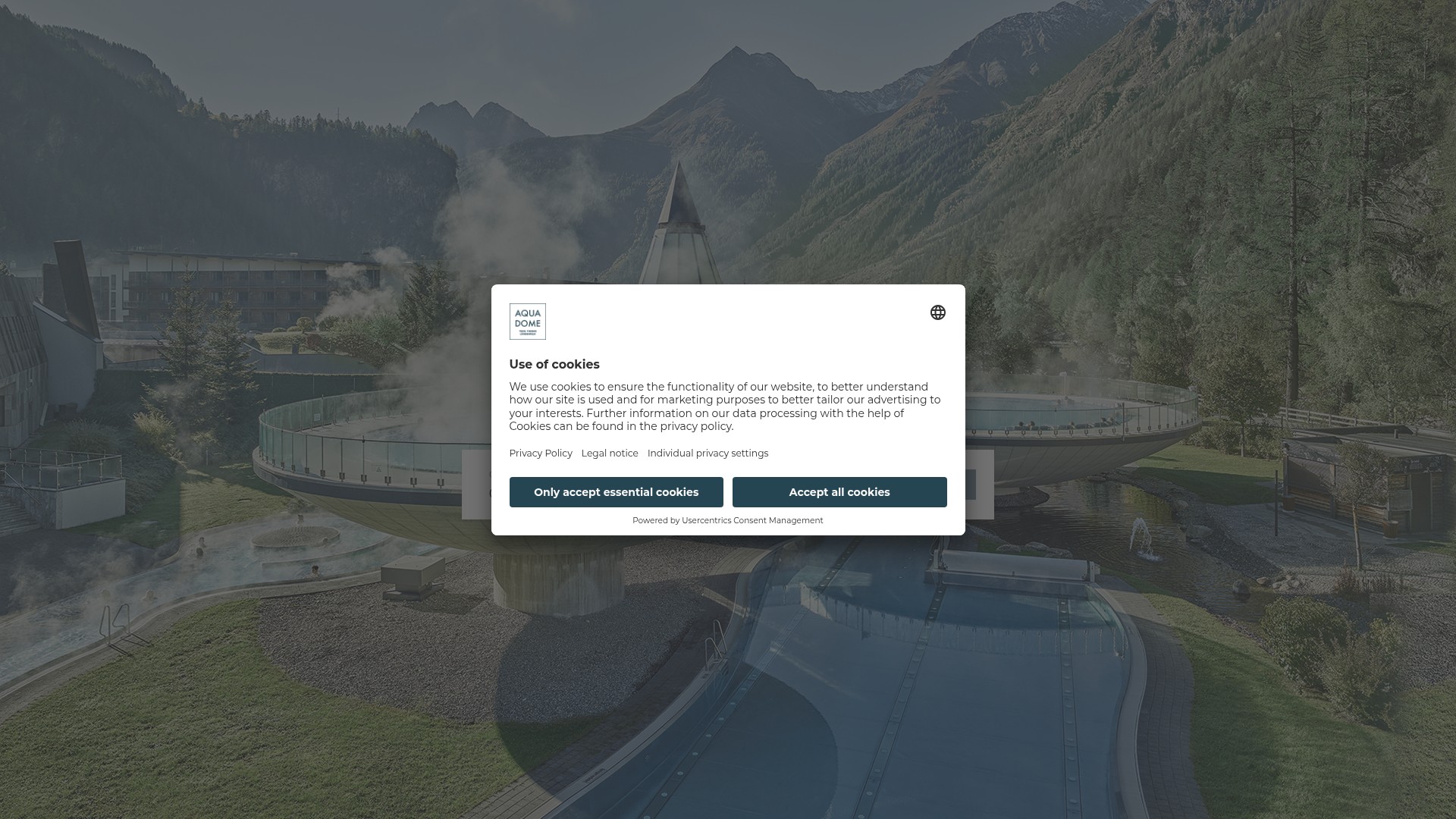Screenshot of reservations.aqua-dome.at