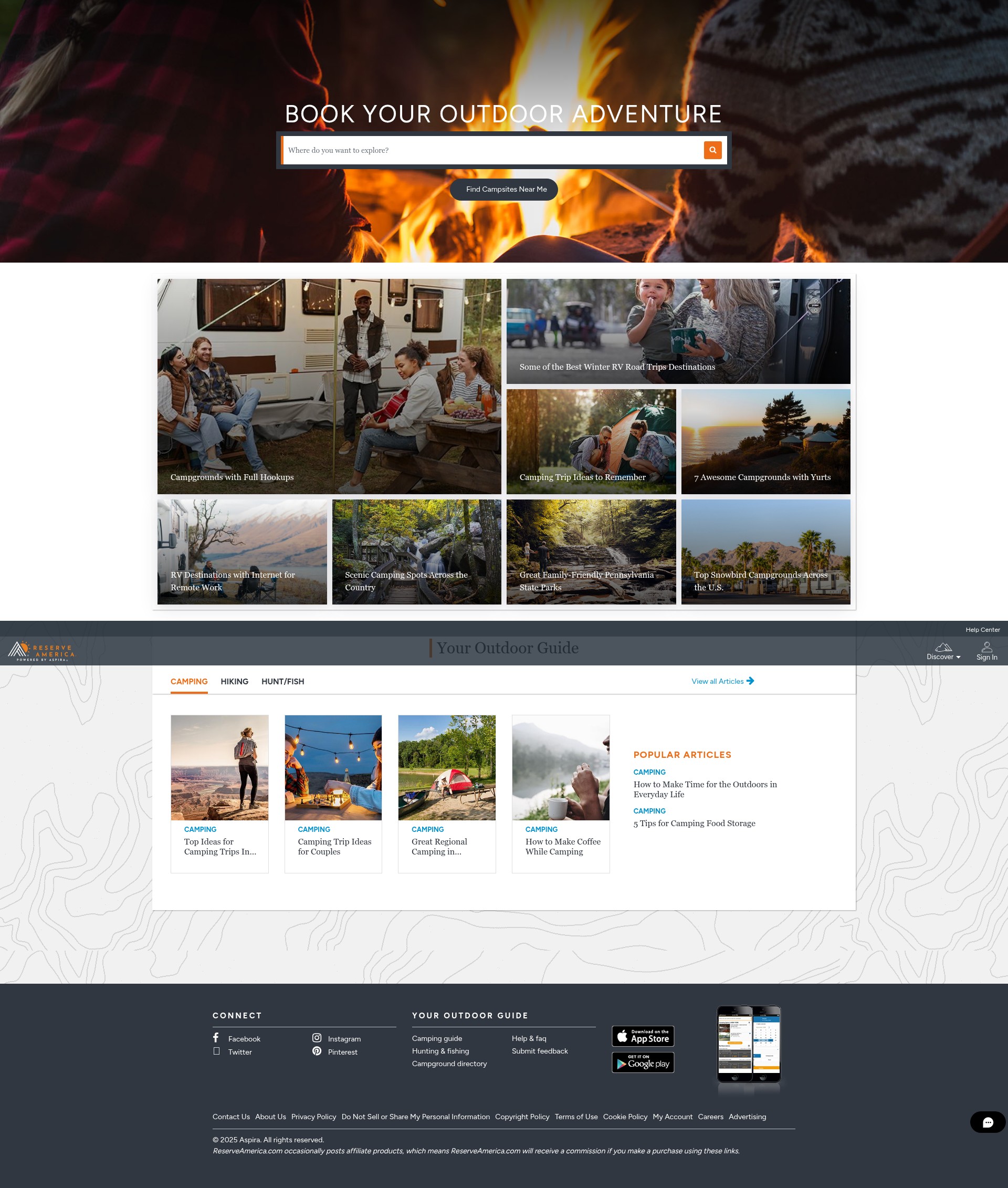 Screenshot of reserveamerica.com