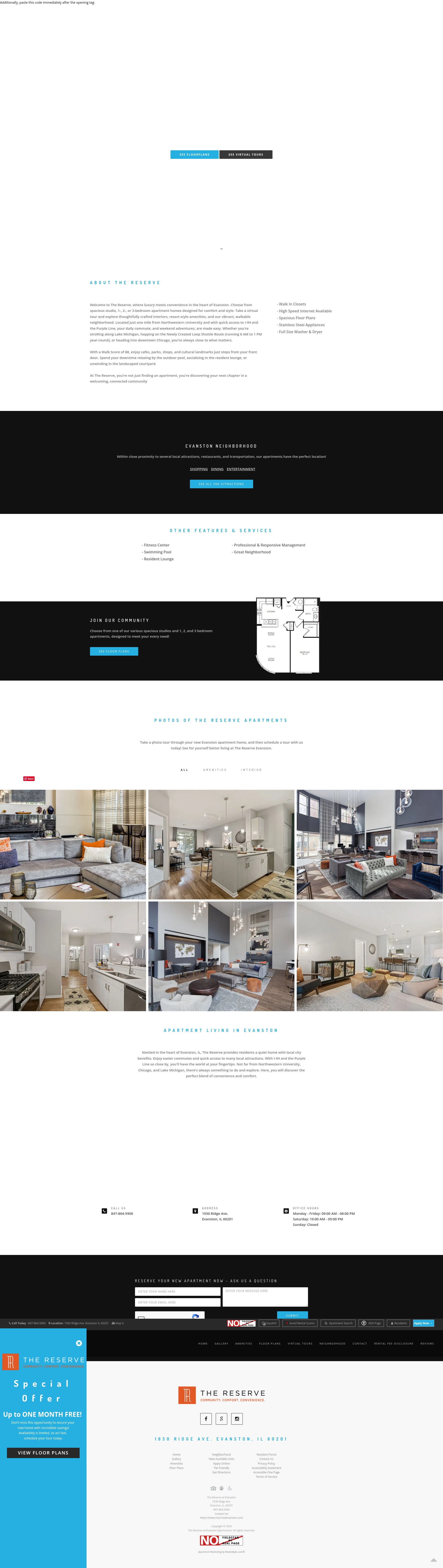Screenshot of reserveatevanston.com