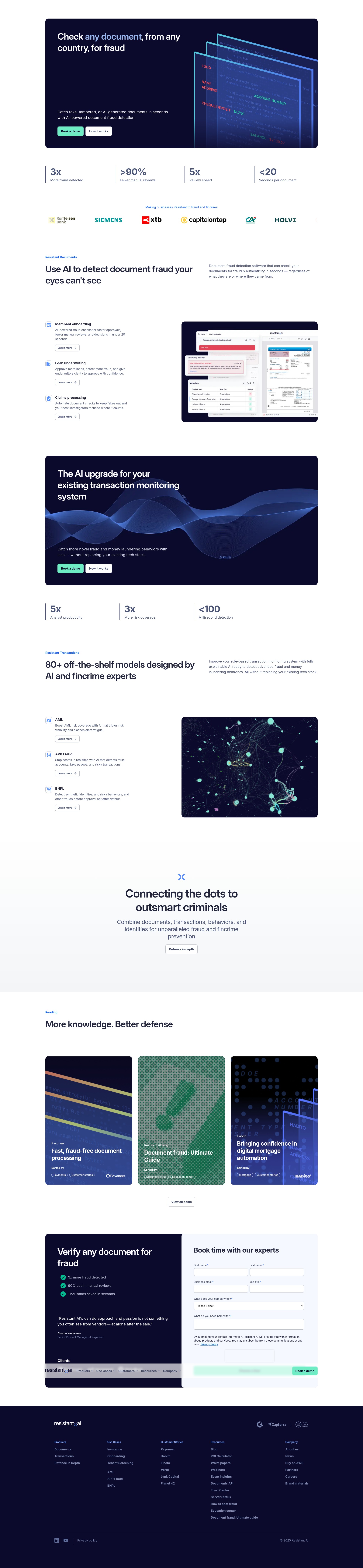 Screenshot of resistant.ai