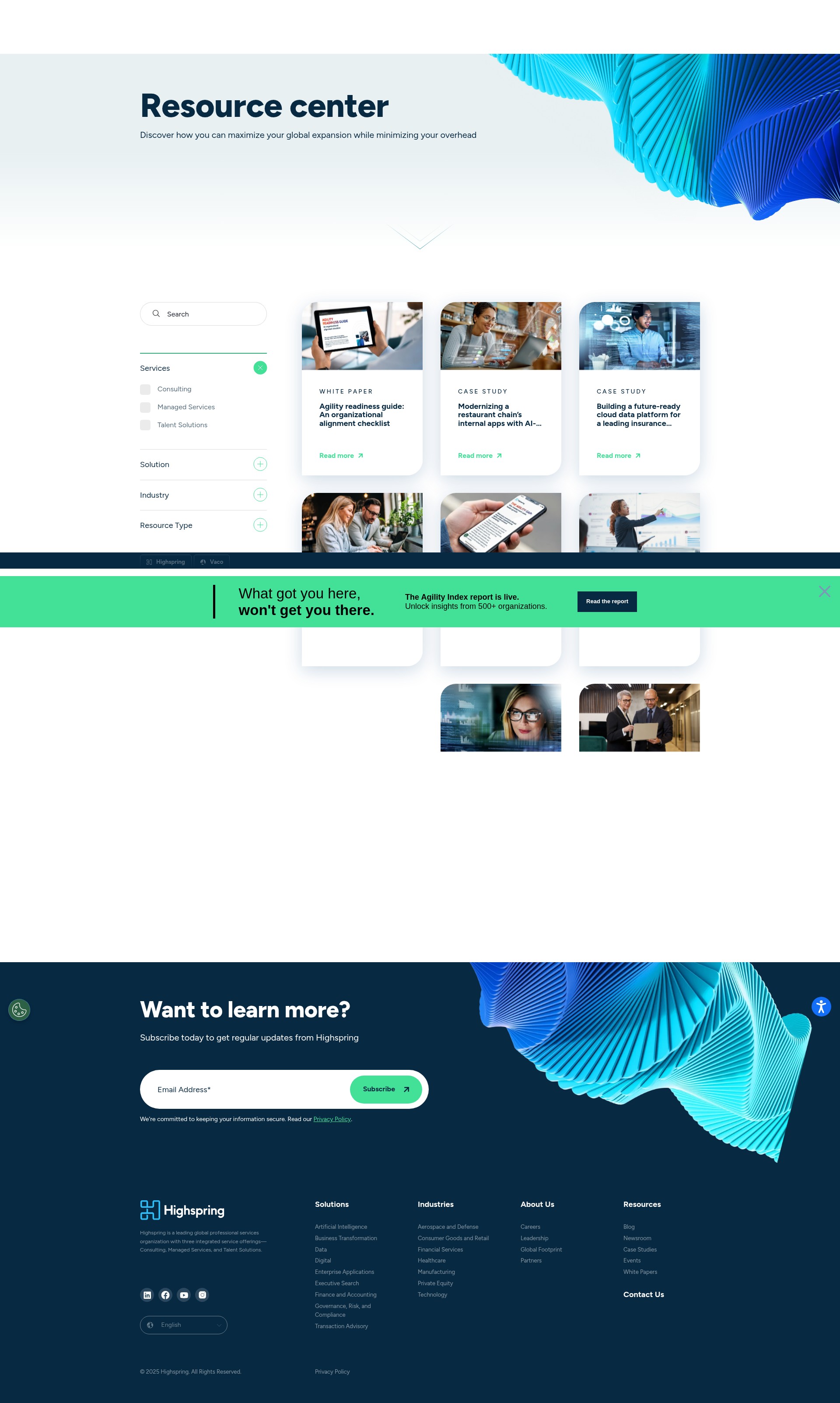 Screenshot of resources.highspring.com