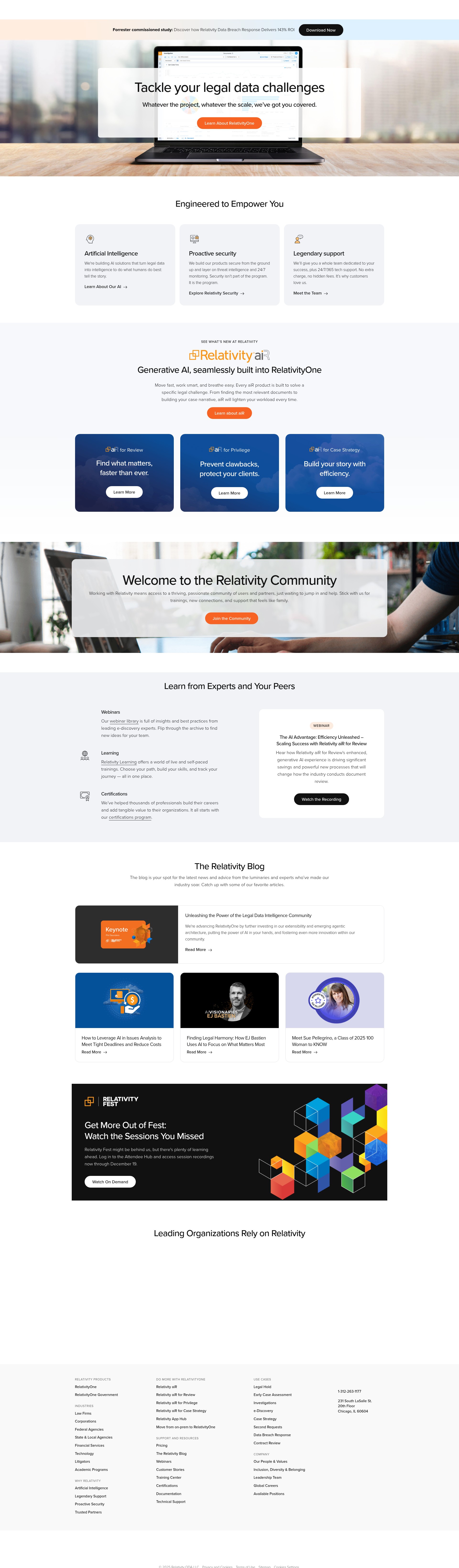 Screenshot of resources.relativity.com