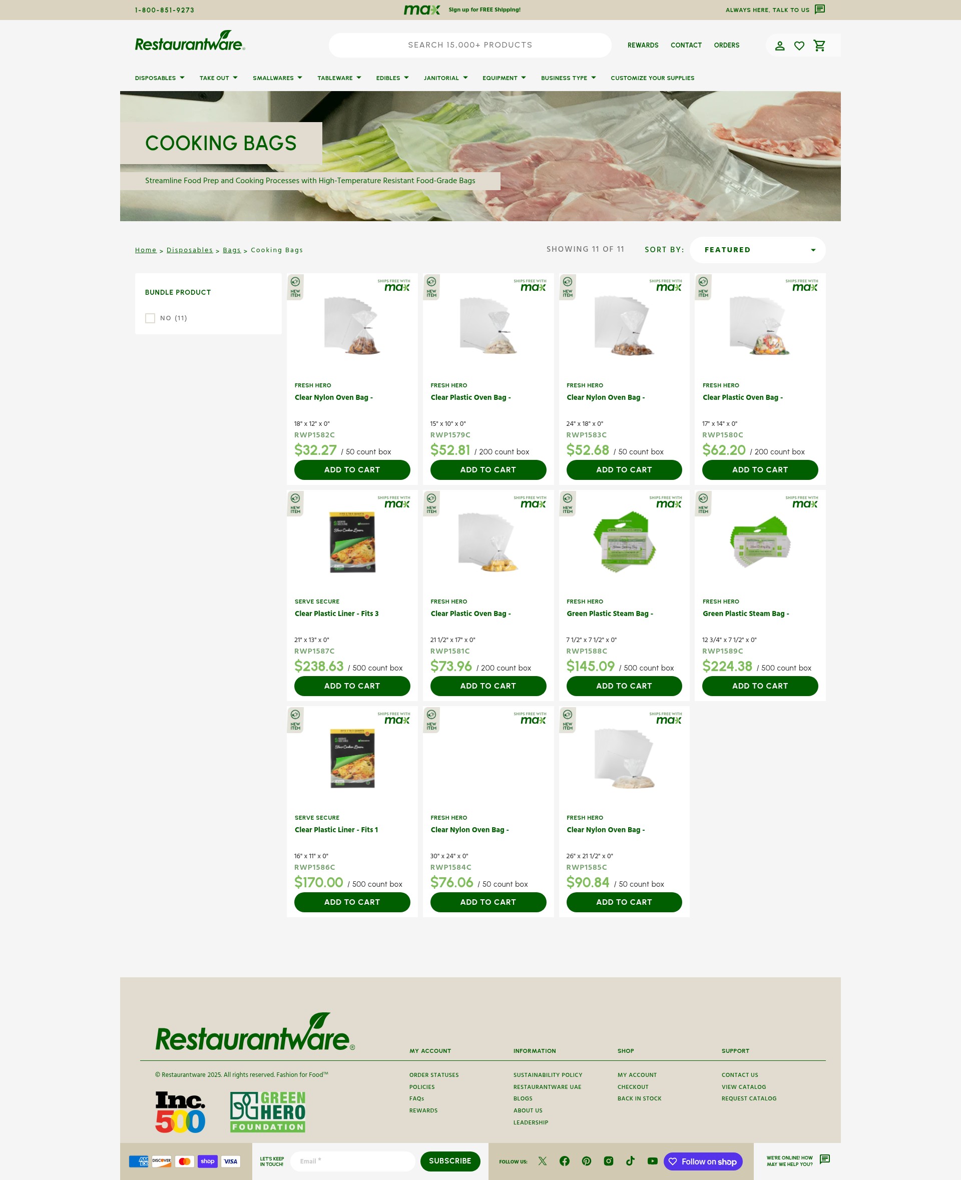 Screenshot of restaurantware.com