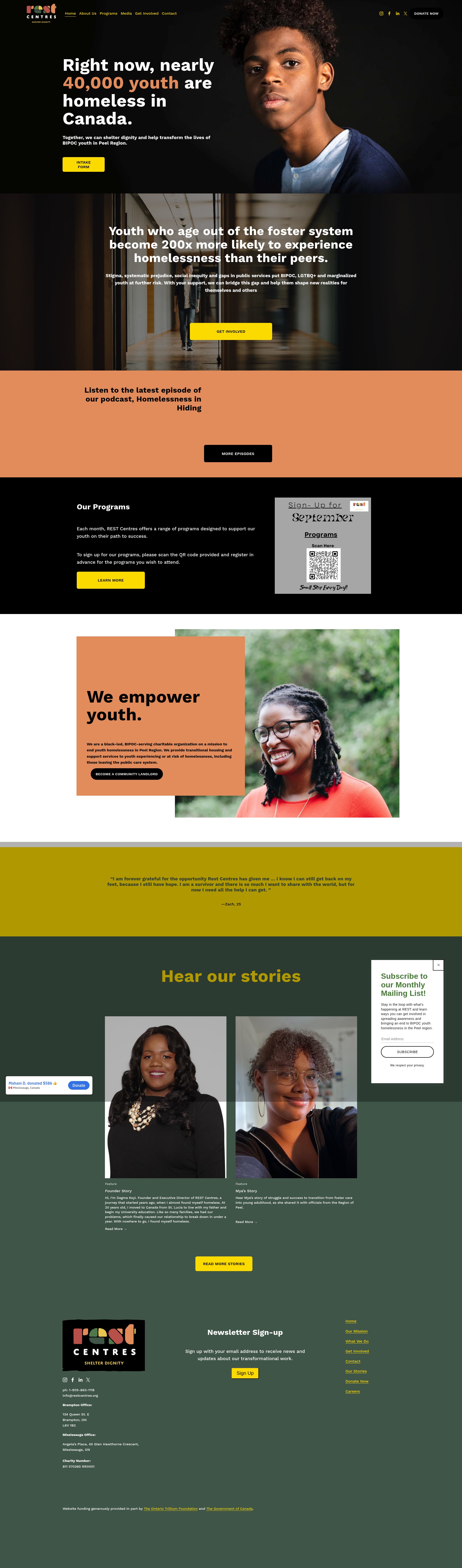 Screenshot of restcentres.org