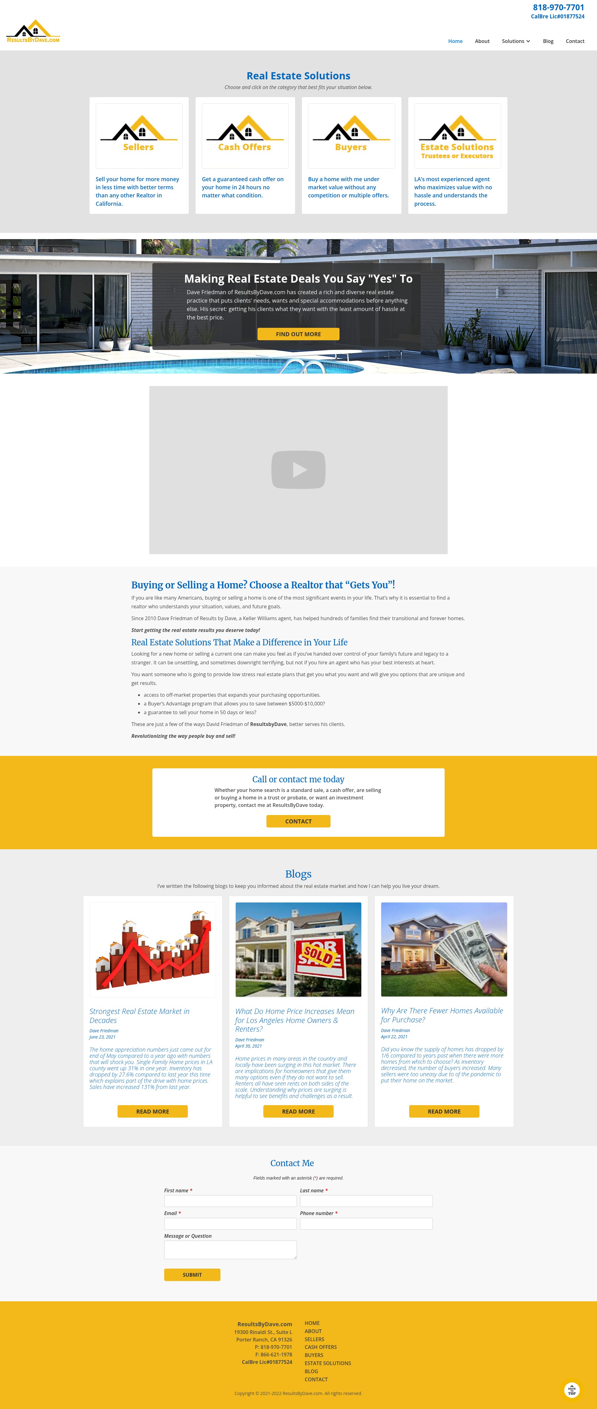 Screenshot of resultsbydave.com