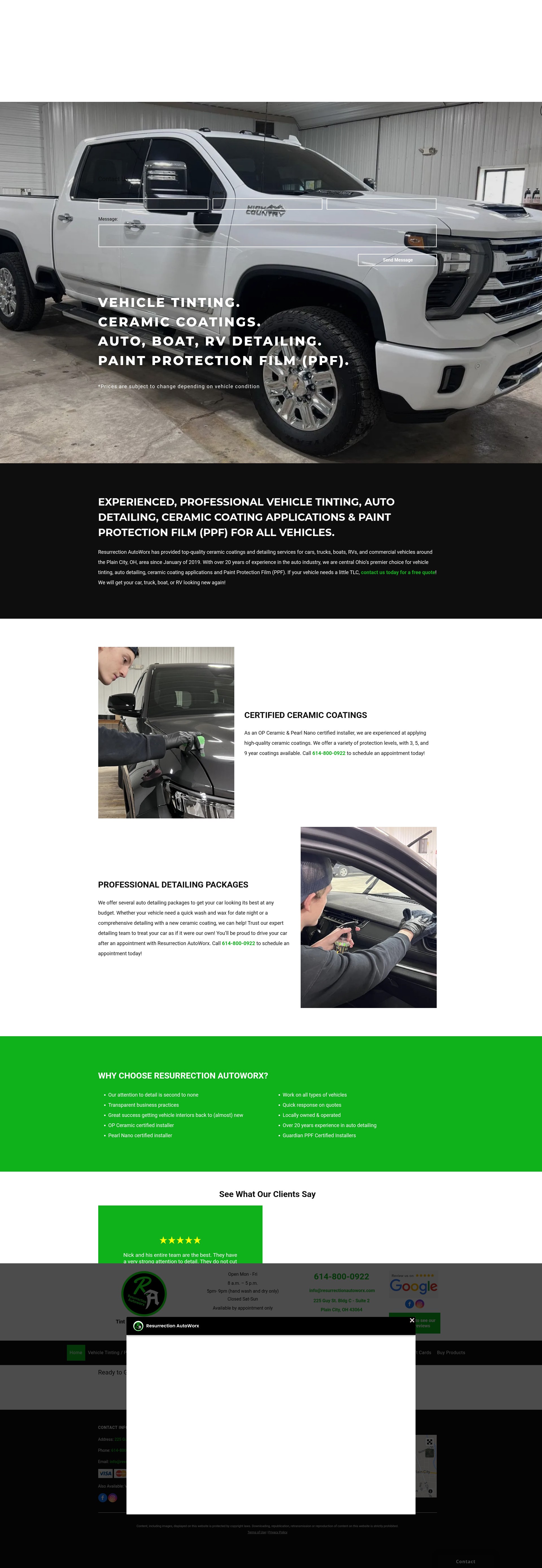 Screenshot of resurrectionautoworx.com