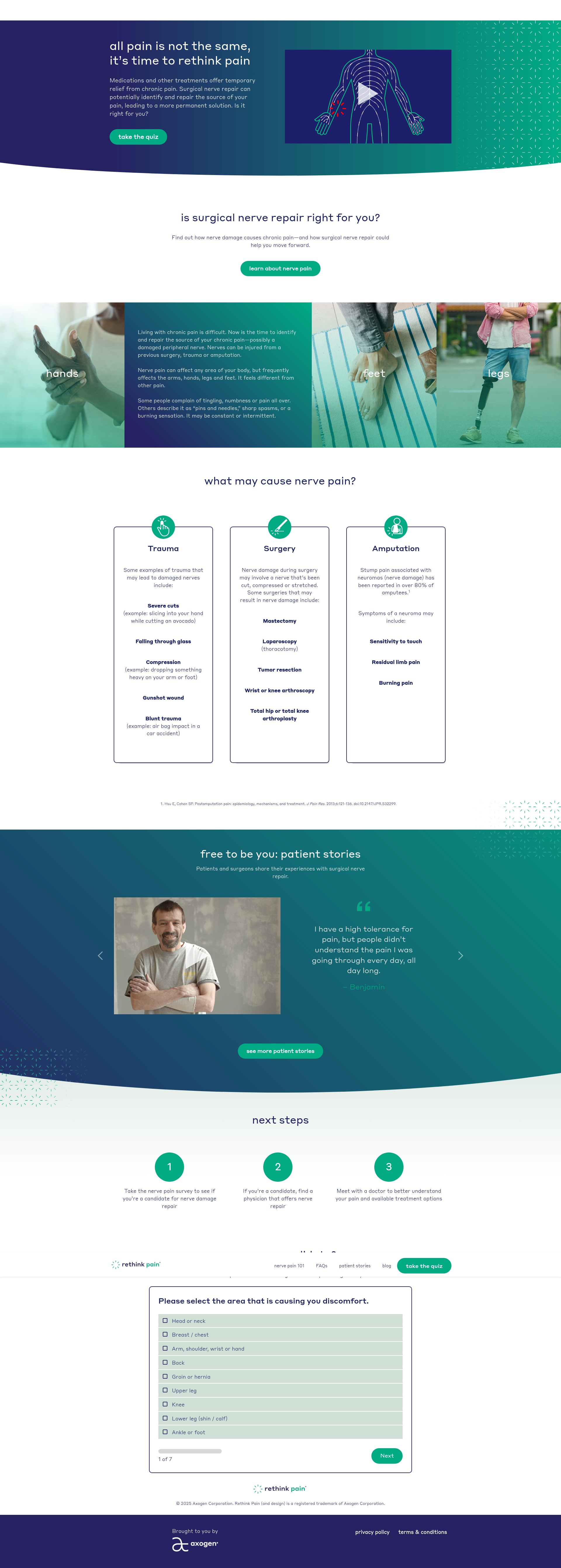 Screenshot of rethink-pain.com