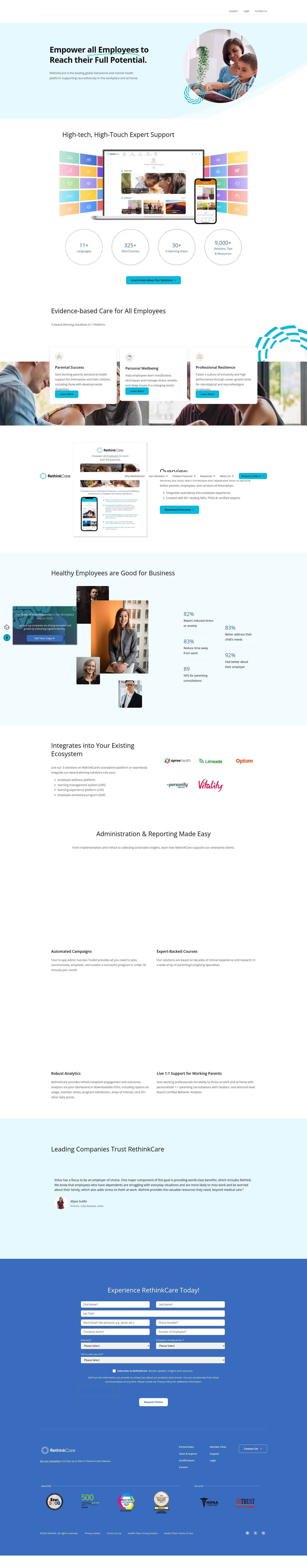 Screenshot of rethinkcare.com