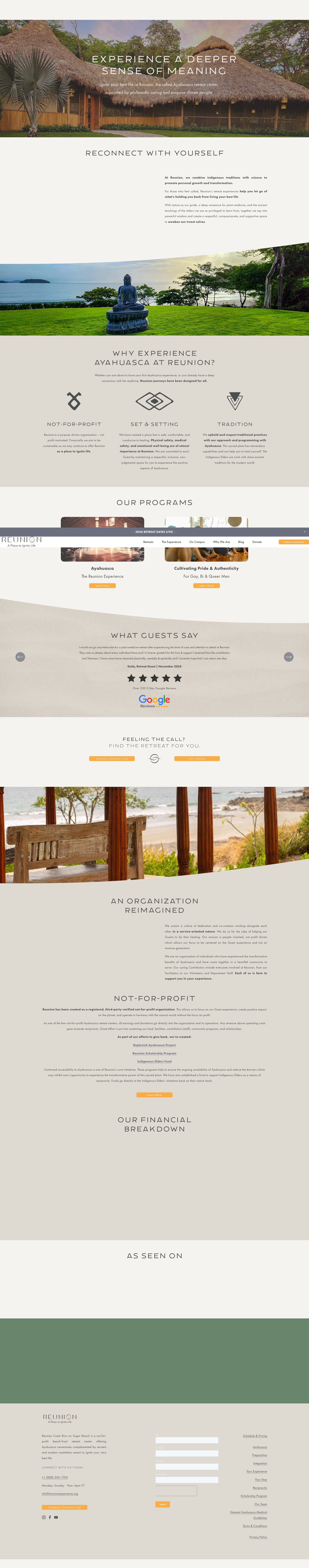 Screenshot of reunionexperience.org