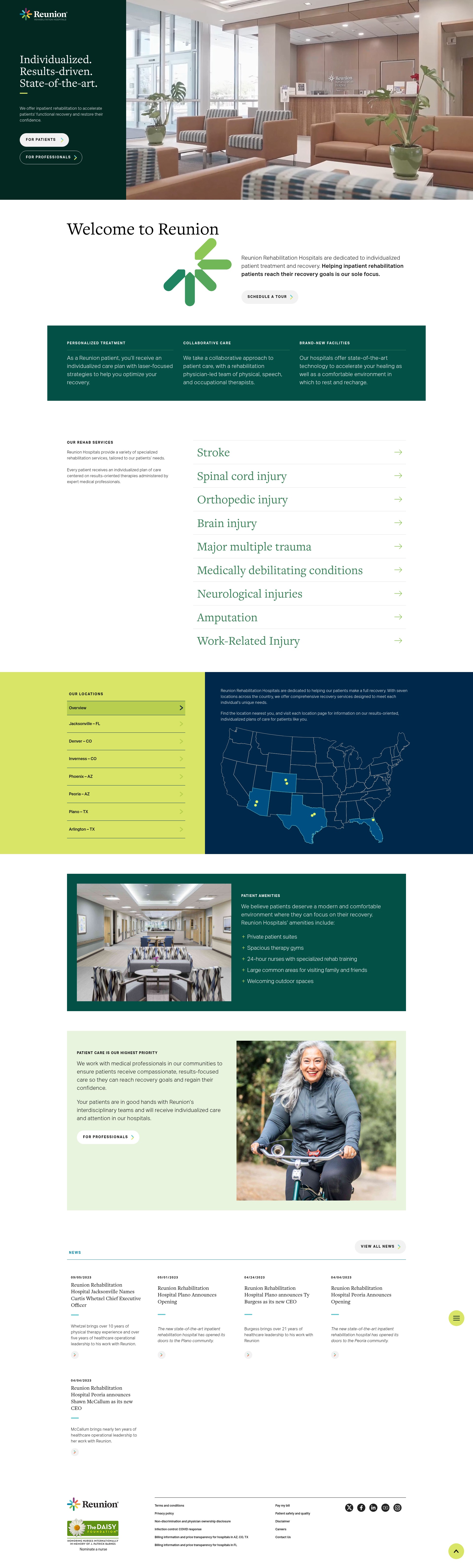 Screenshot of reunionrehabhospital.com