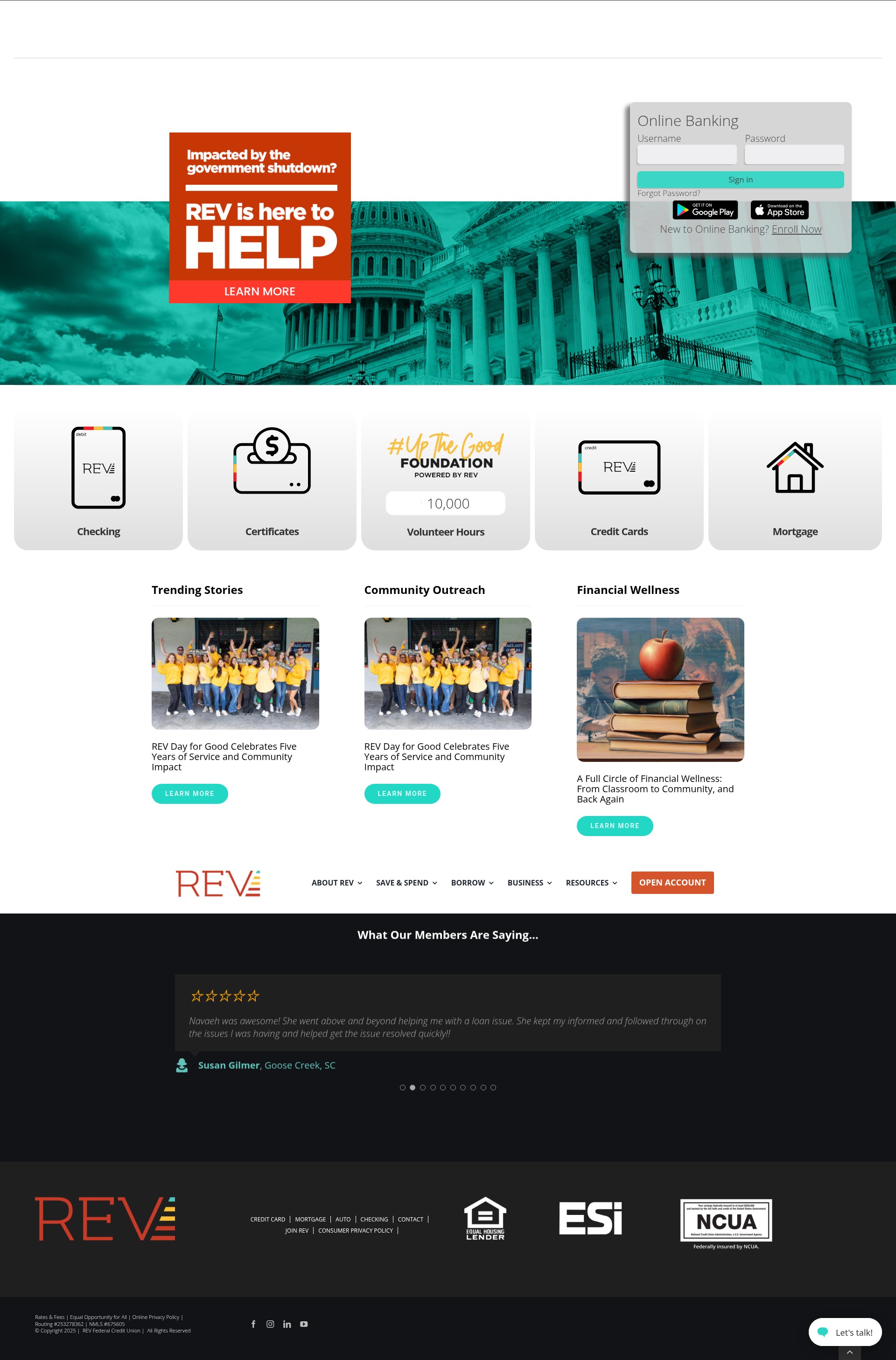 Screenshot of revfcu.com