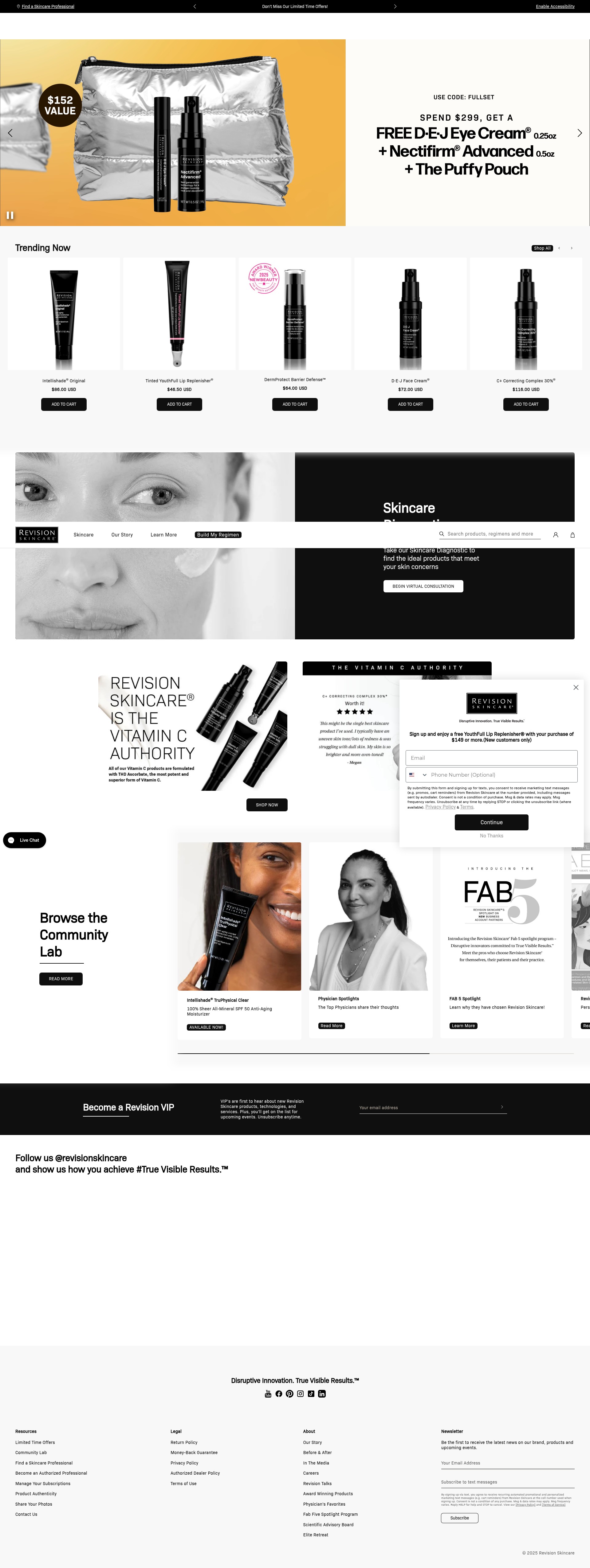 Screenshot of revisionskincare.com