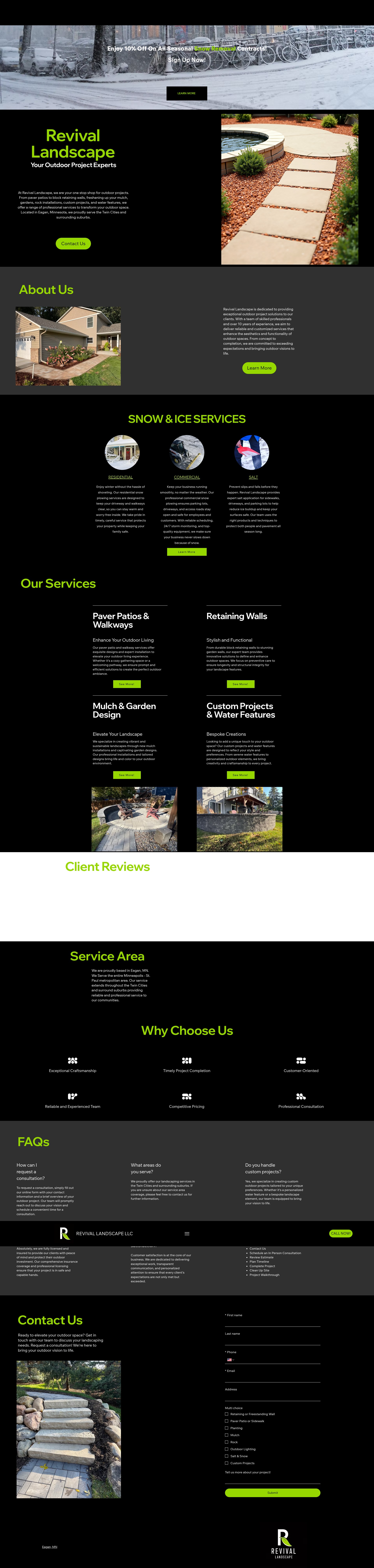 Screenshot of revivallandscapemn.com