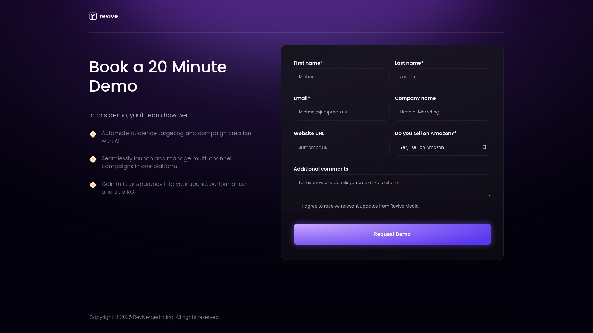 Screenshot of revivemedia.us
