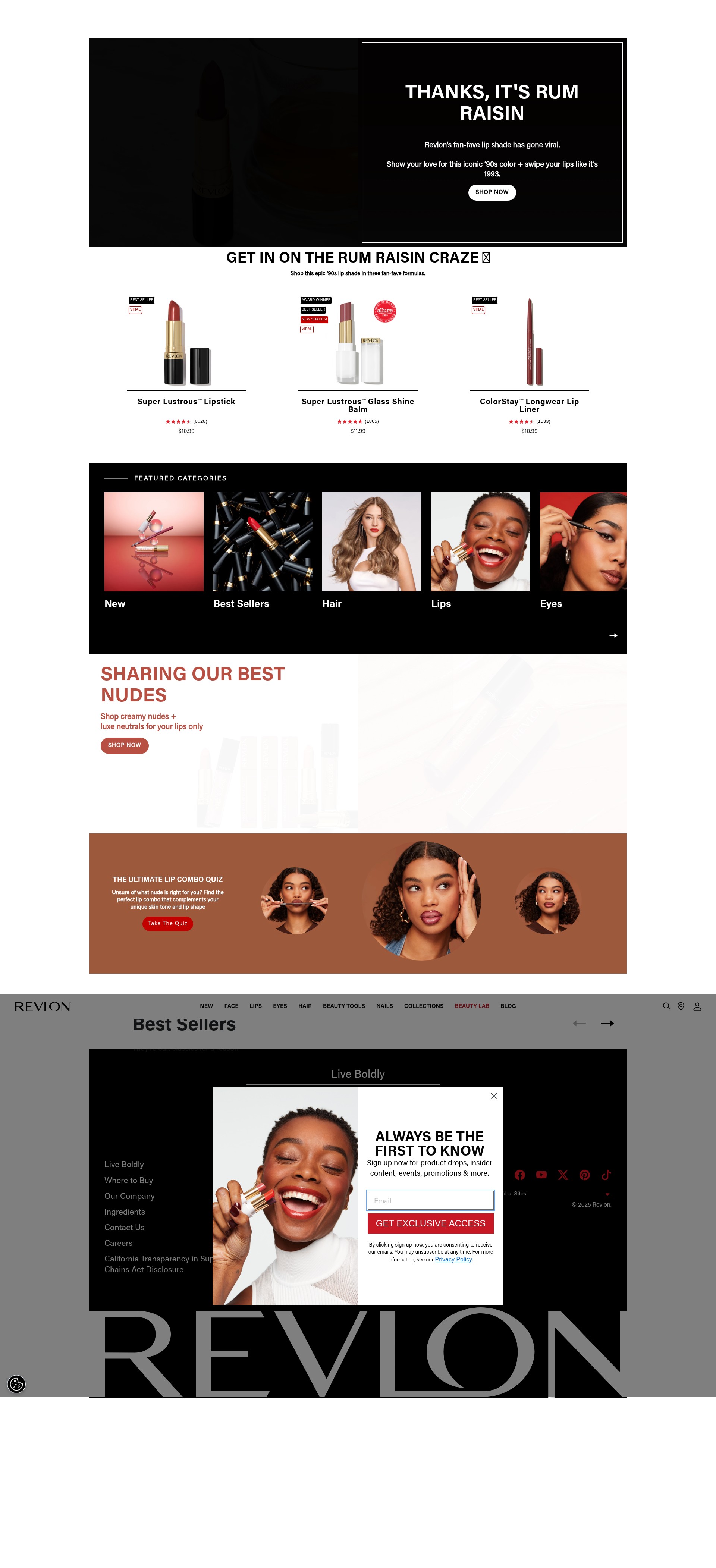 Screenshot of revlon.com