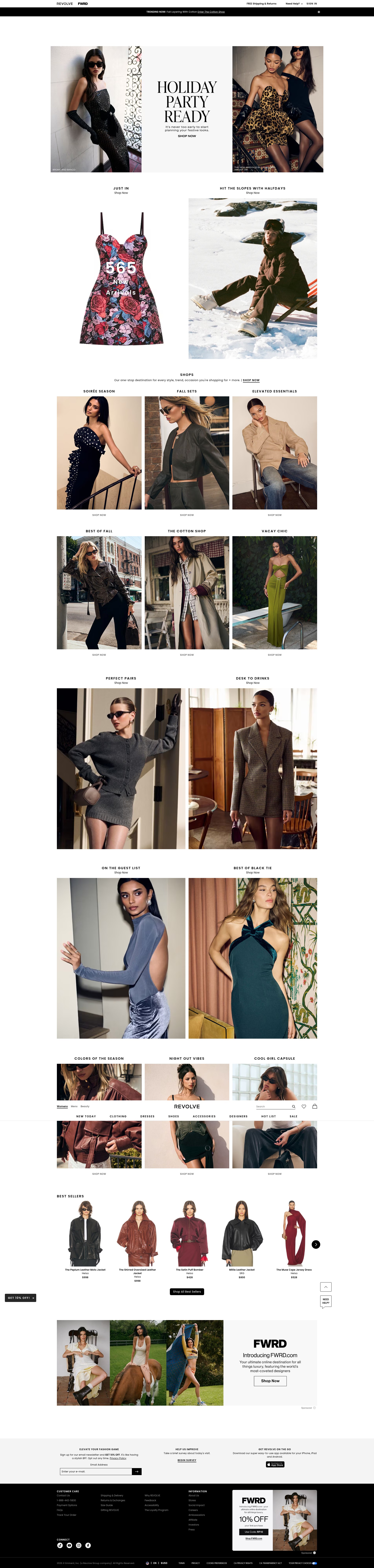Screenshot of revolve.com