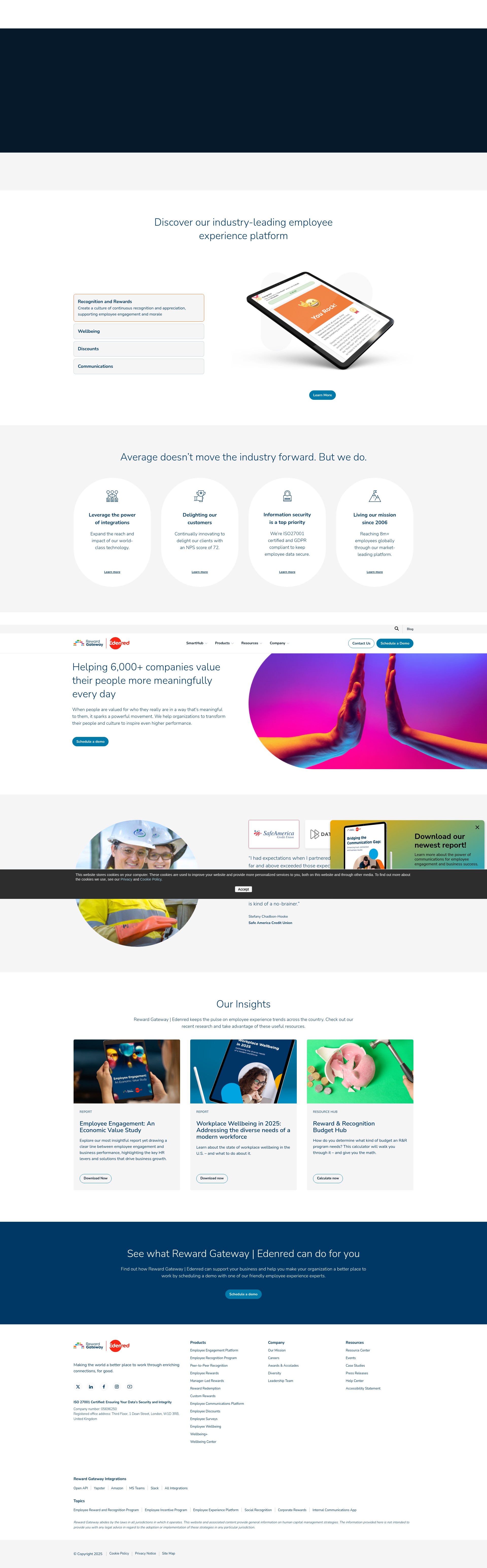 Screenshot of rewardgateway.com