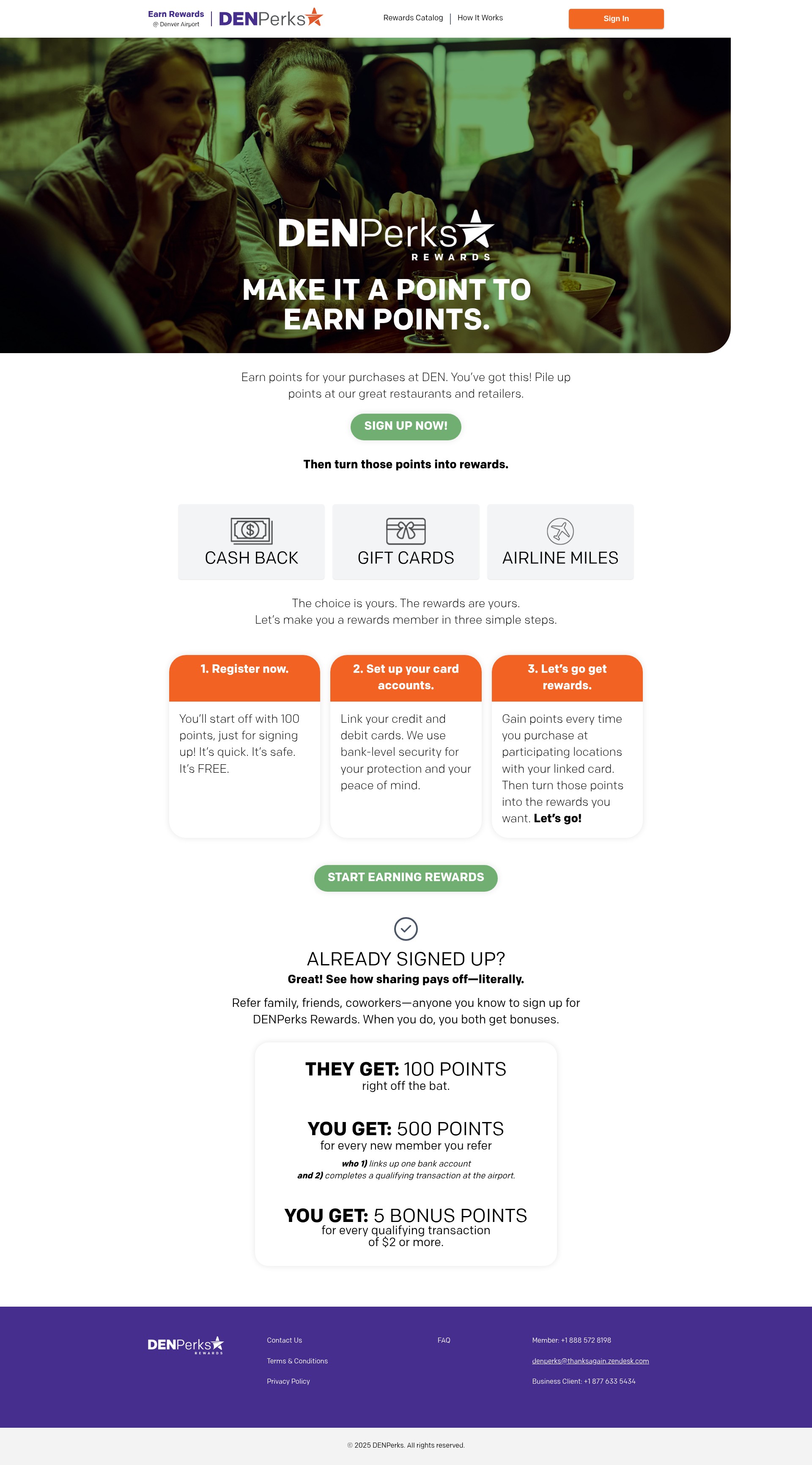 Screenshot of rewards.denperks.com