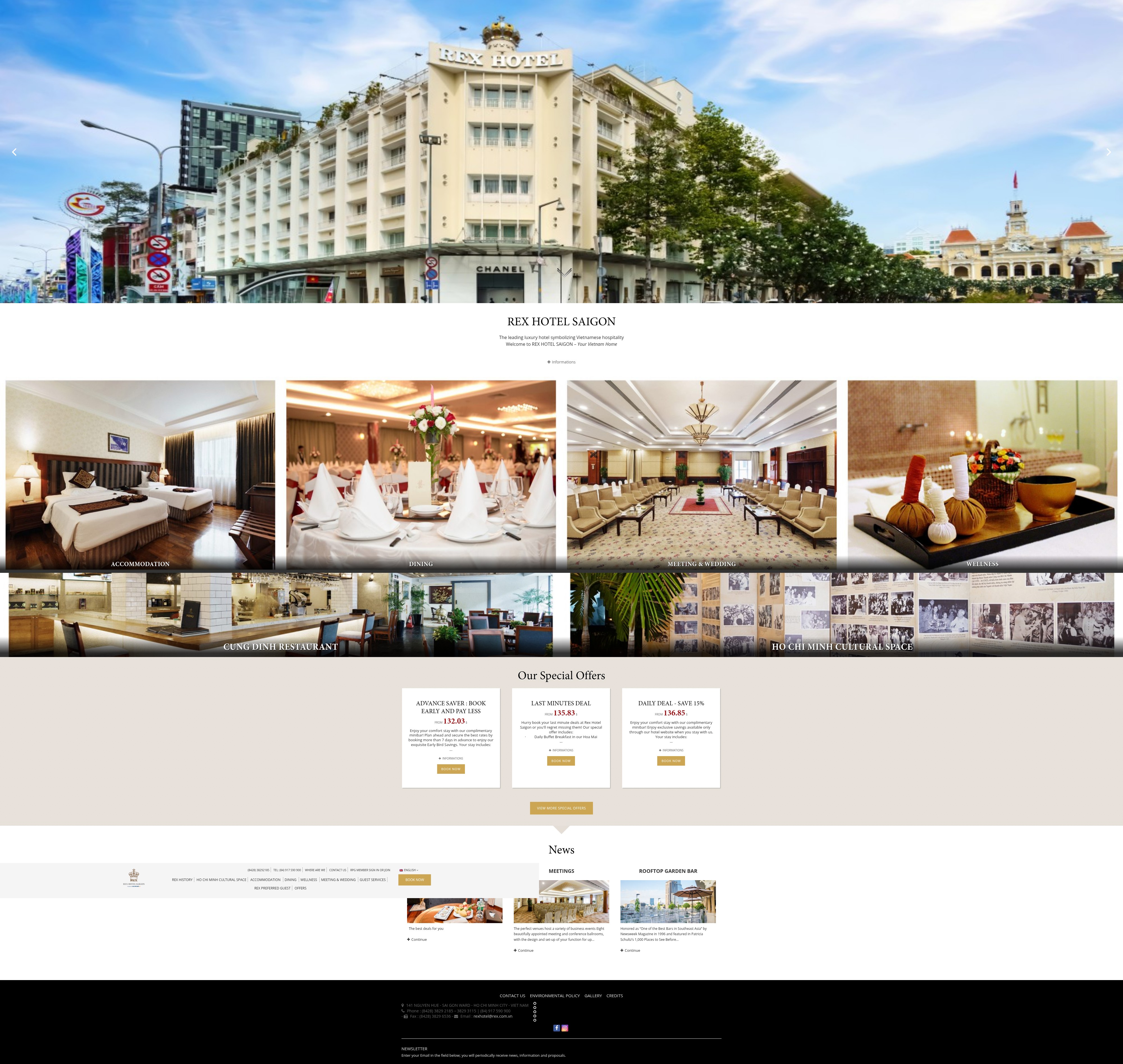 Screenshot of rexhotelsaigon.com